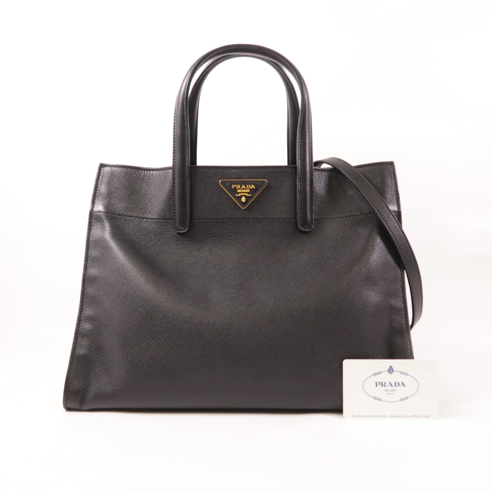 PRADA 牛皮皮革2 Way Bag金扣手挽肩背兩用袋