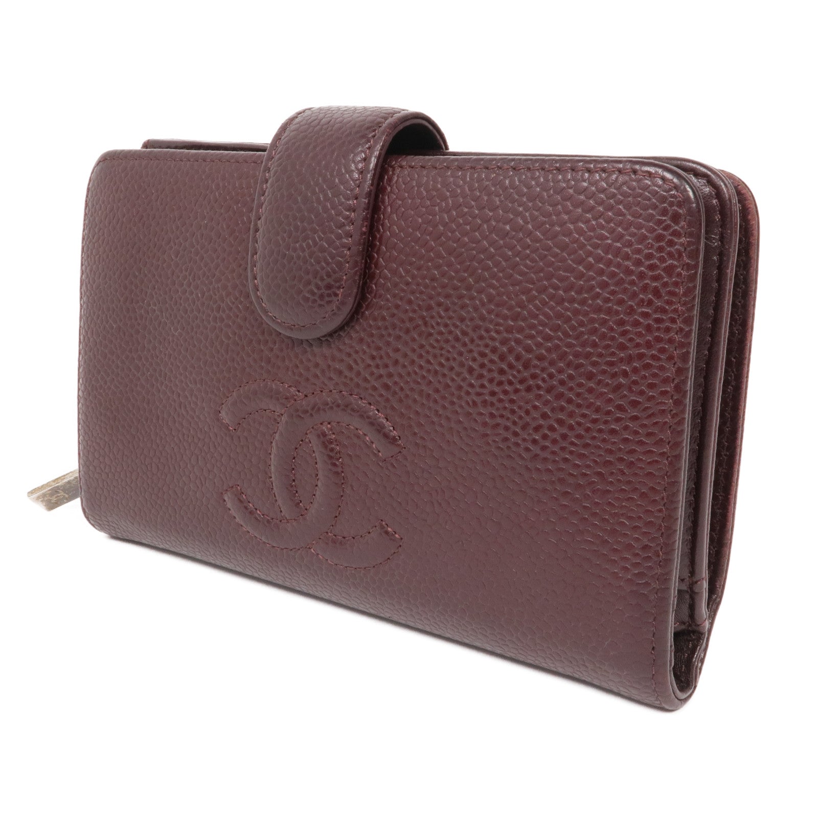 CHANEL 牛皮皮革Wallet銀扣錢包