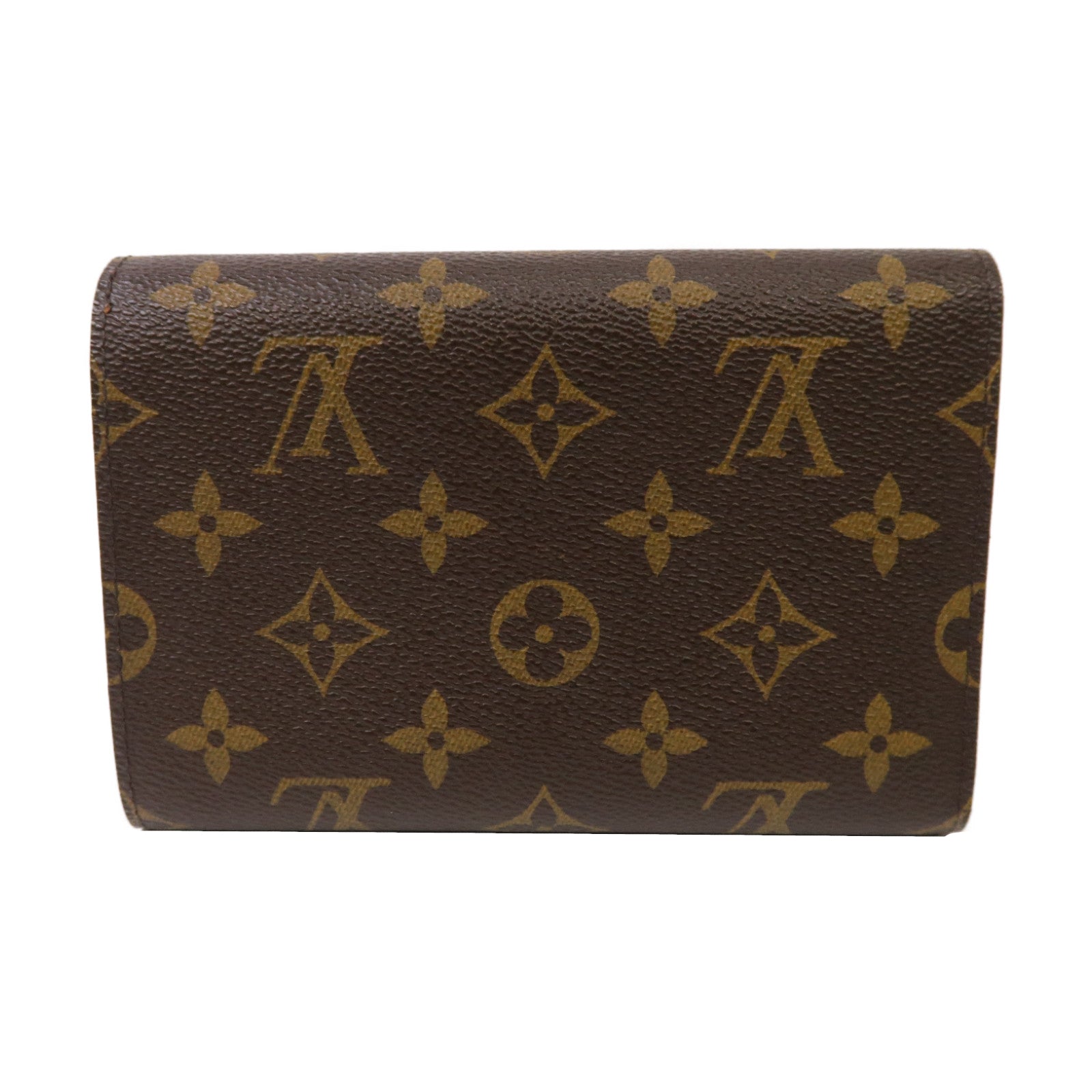 LOUIS VUITTON 【激減優惠】Monogram Porte Tresor Etui Papiers金扣啪鈕錢包啡色
