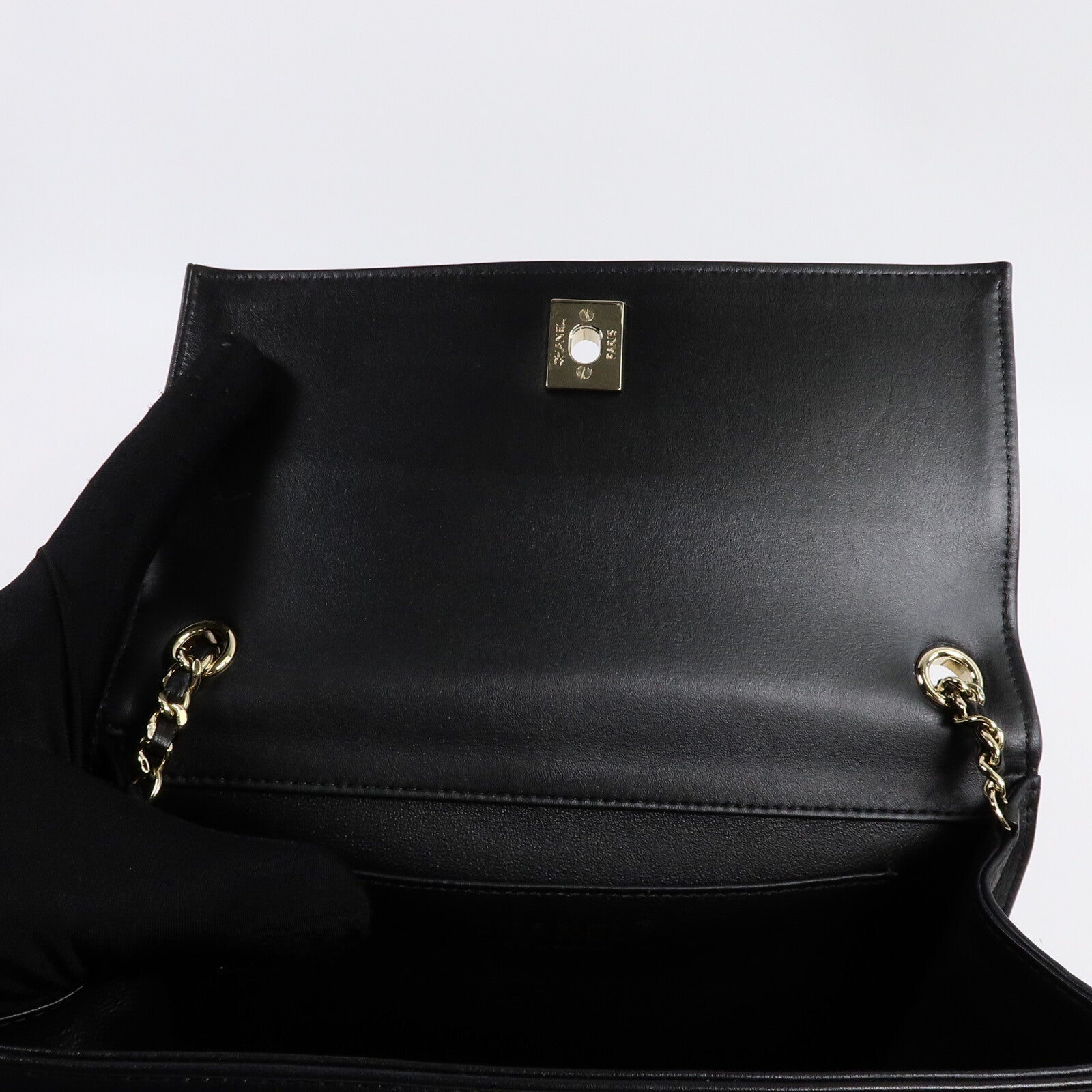 CHANEL 牛皮皮革Square Frame Flap鏈帶肩背袋