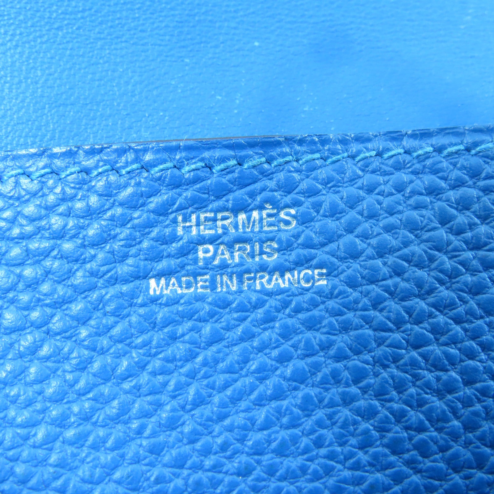 HERMES 【激減優惠】Togo皮革Dogon Long Wallet銀扣長錢包藍色