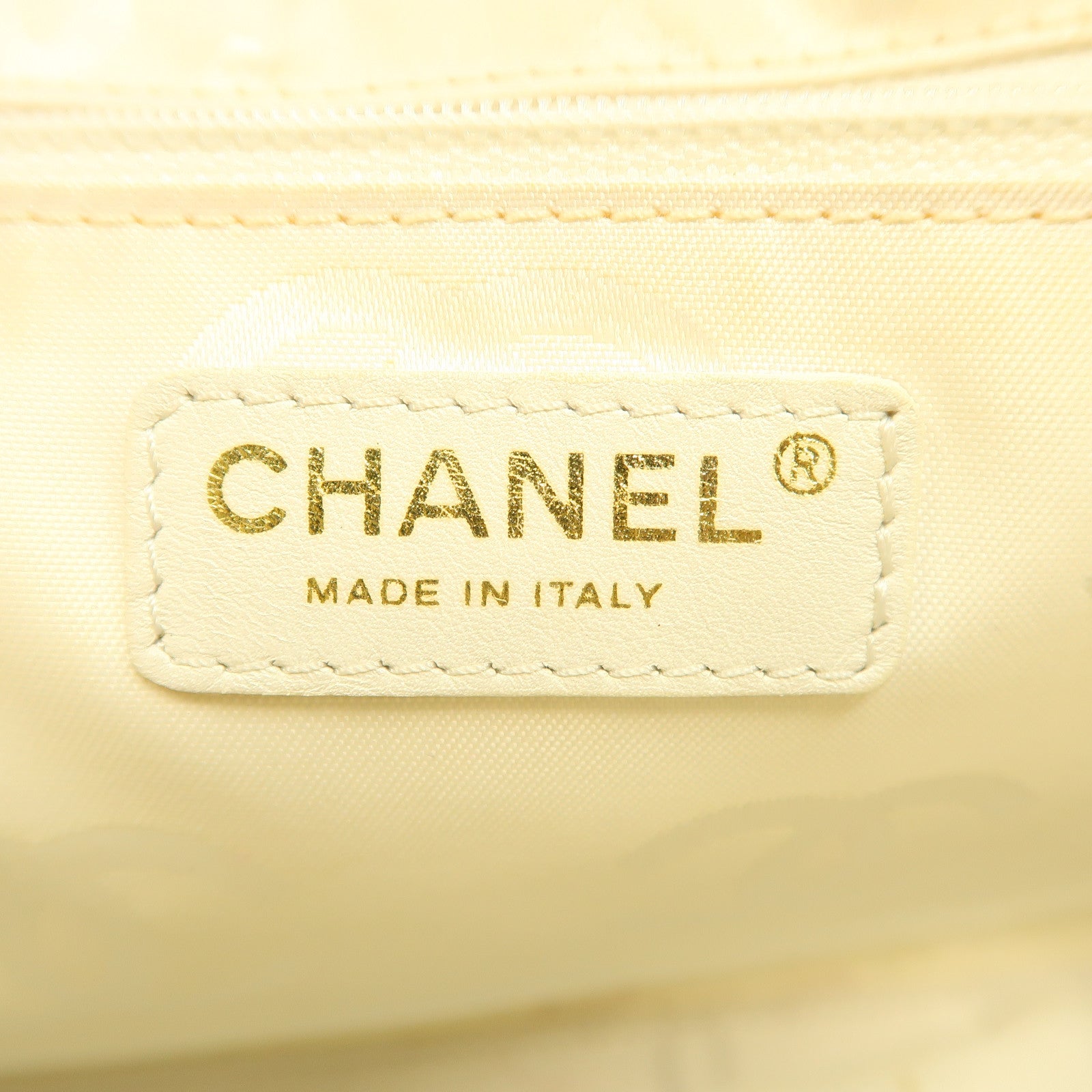CHANEL 斜紋牛皮皮革Vintage Handbag金扣手挽袋黃色