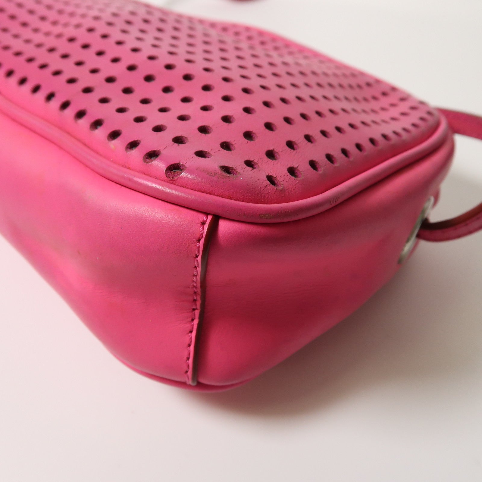 MARC JACOBS 牛皮皮革Shoulder Bag銀扣肩背袋粉紅色