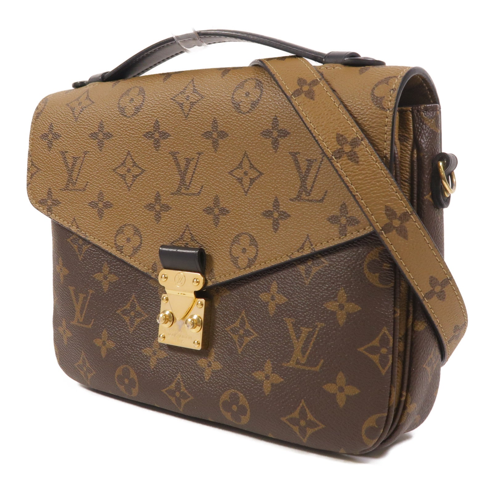 LOUIS VUITTON Monogram Reverse Pochette Metis金扣手挽肩背兩用袋