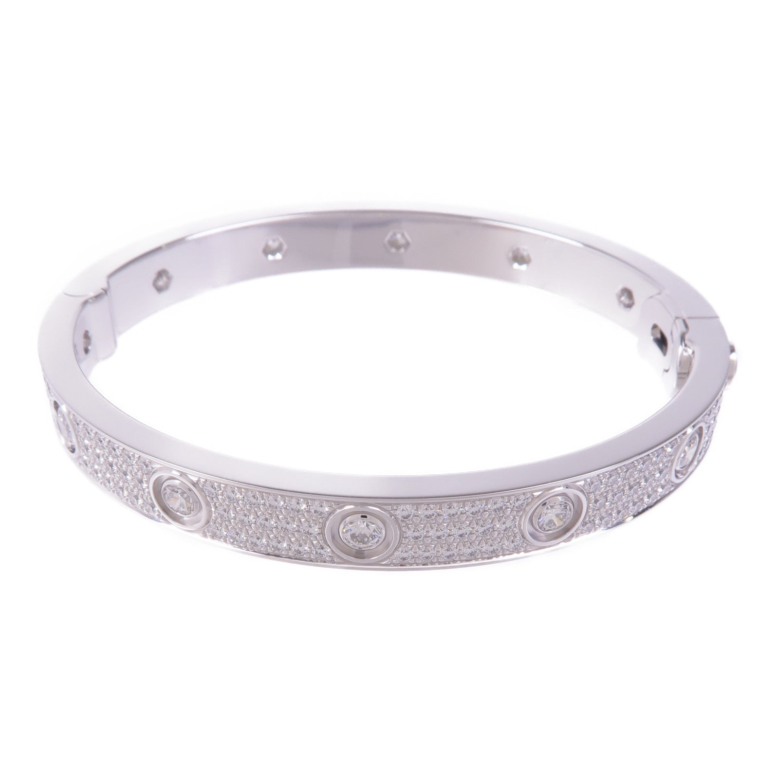 CARTIER 18K白金Love Bangle Full Diamond Bracelet鑽石手鐲Cartier#16