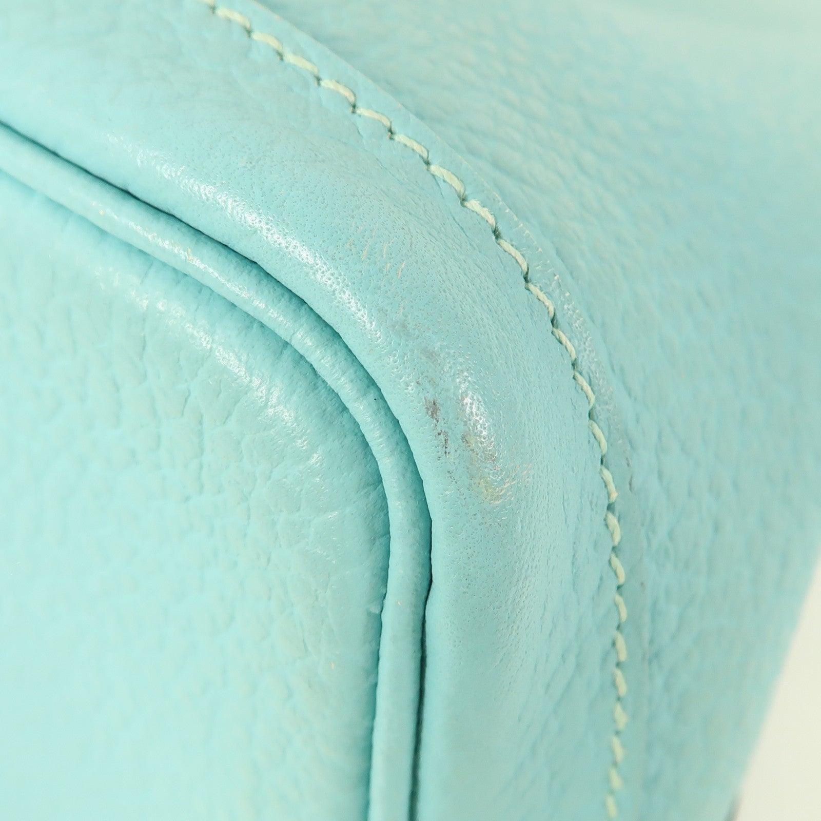 HERMES Country皮革Garden Party TPM銀扣手挽袋3P Bleu Atoll