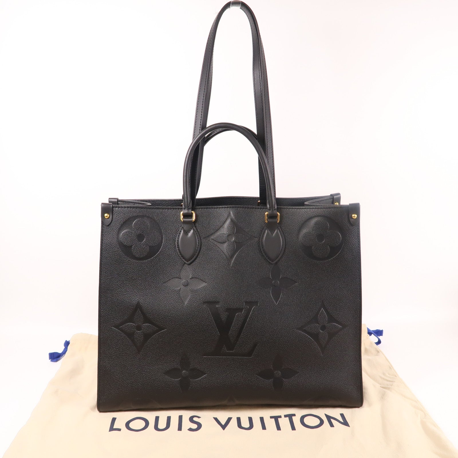 LOUIS VUITTON Monogram Empreinte On The Go GM金扣手挽肩背兩用袋