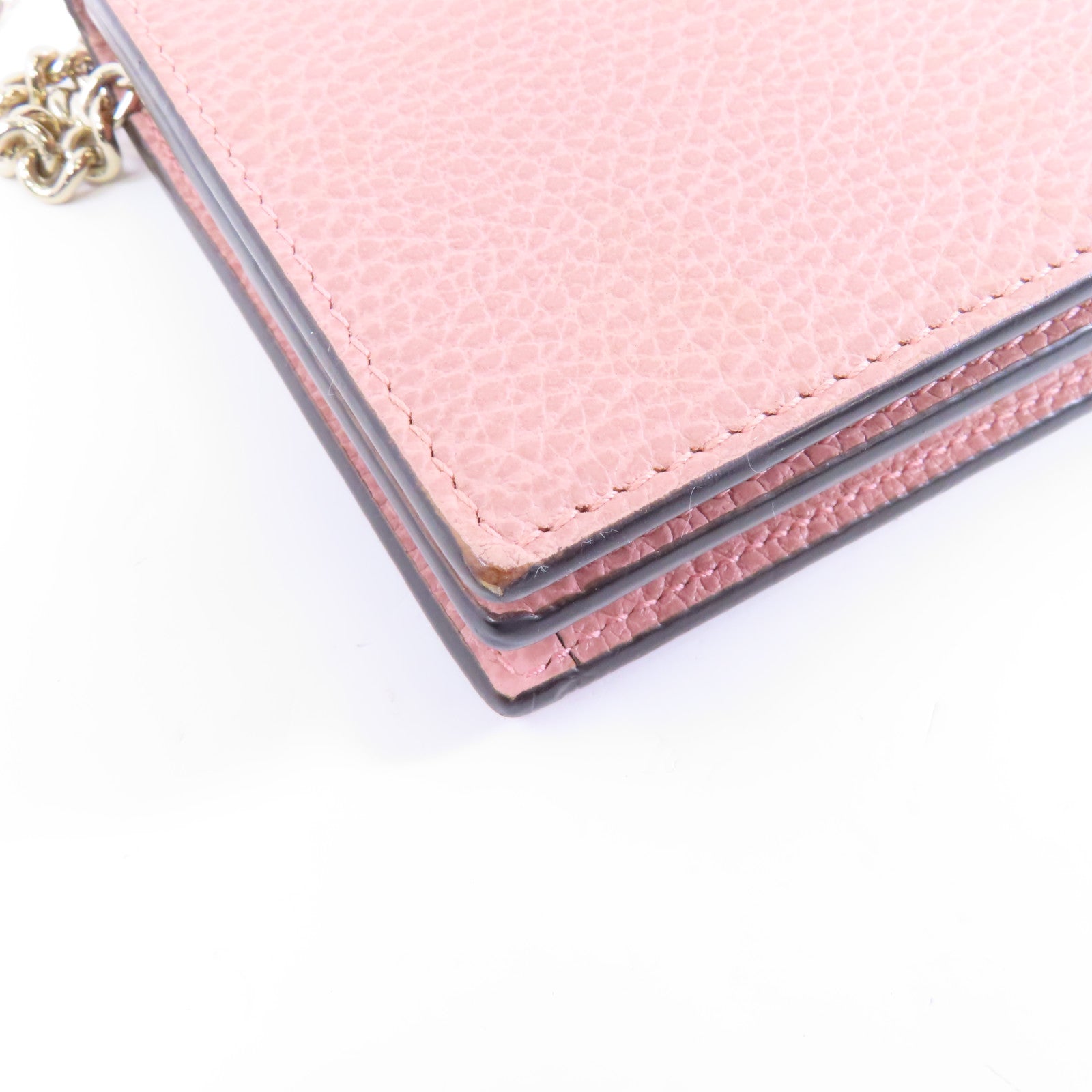 GUCCI 【激減優惠】牛皮皮革Chain Shoulder金扣鏈帶肩背袋粉紅色
