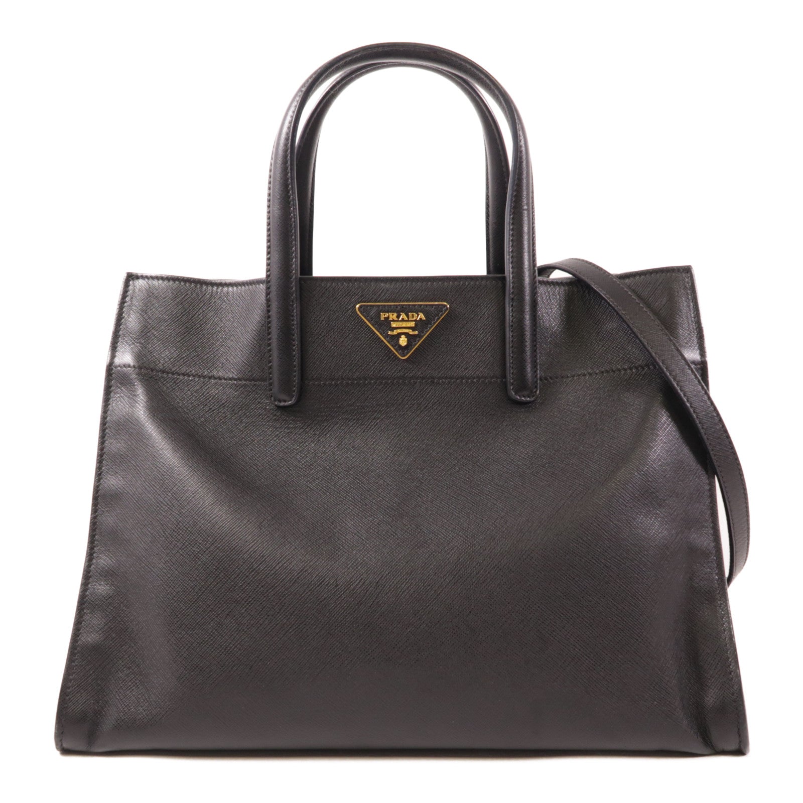 PRADA 牛皮皮革2 Way Bag金扣手挽肩背兩用袋