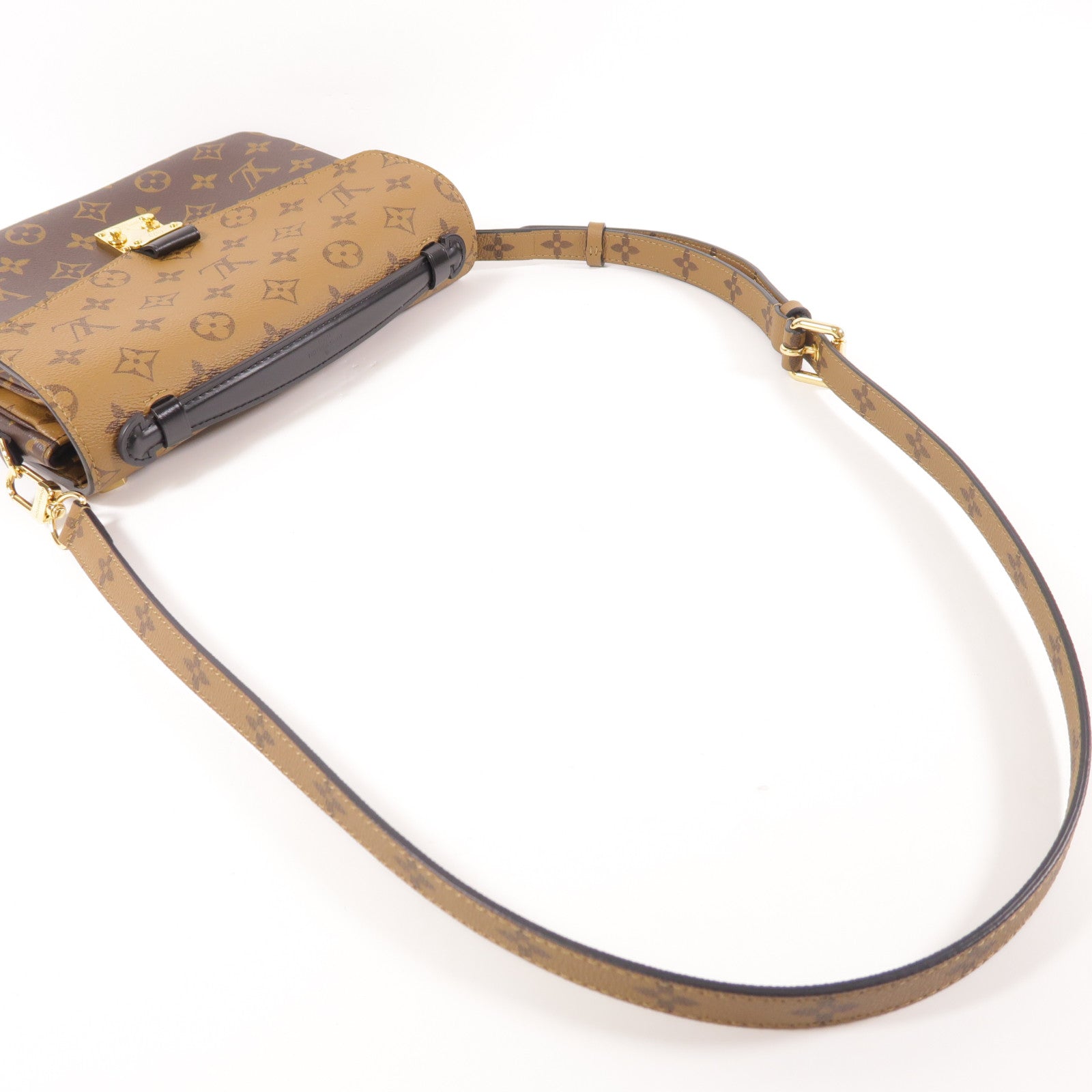 LOUIS VUITTON Monogram Reverse Pochette Metis金扣手挽肩背兩用袋
