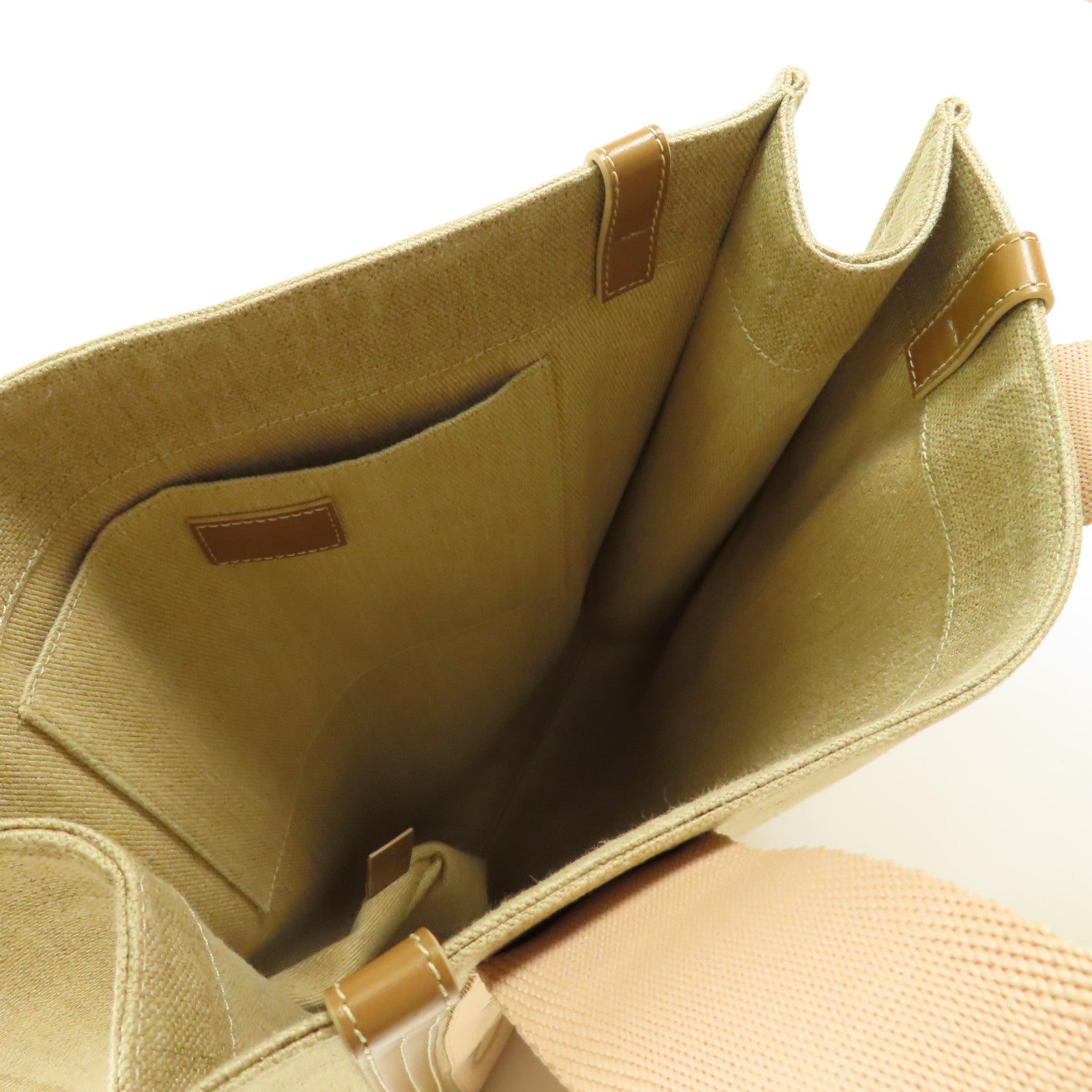 Chloe Woody Tote Bag Canvas Pink/Beige