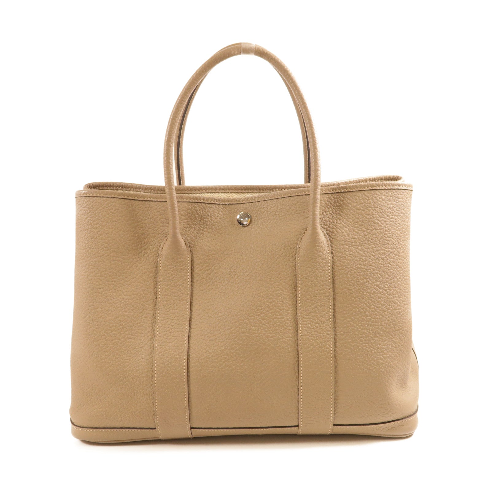 HERMES 【激減優惠】Country皮革Garden Party PM銀扣手挽袋