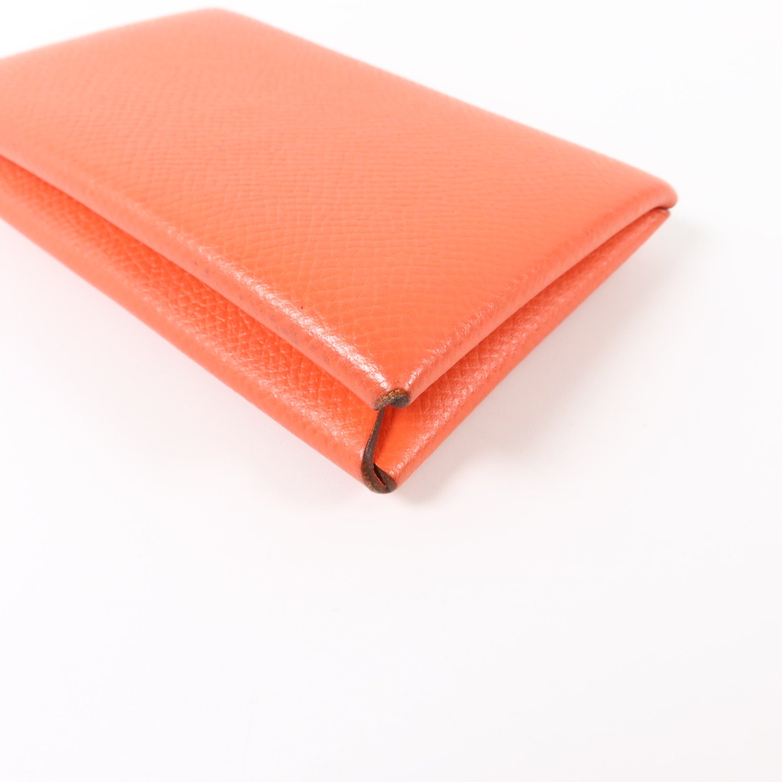 HERMES Epsom皮革Calvi Card Case銀扣卡片套Rose Jaipur