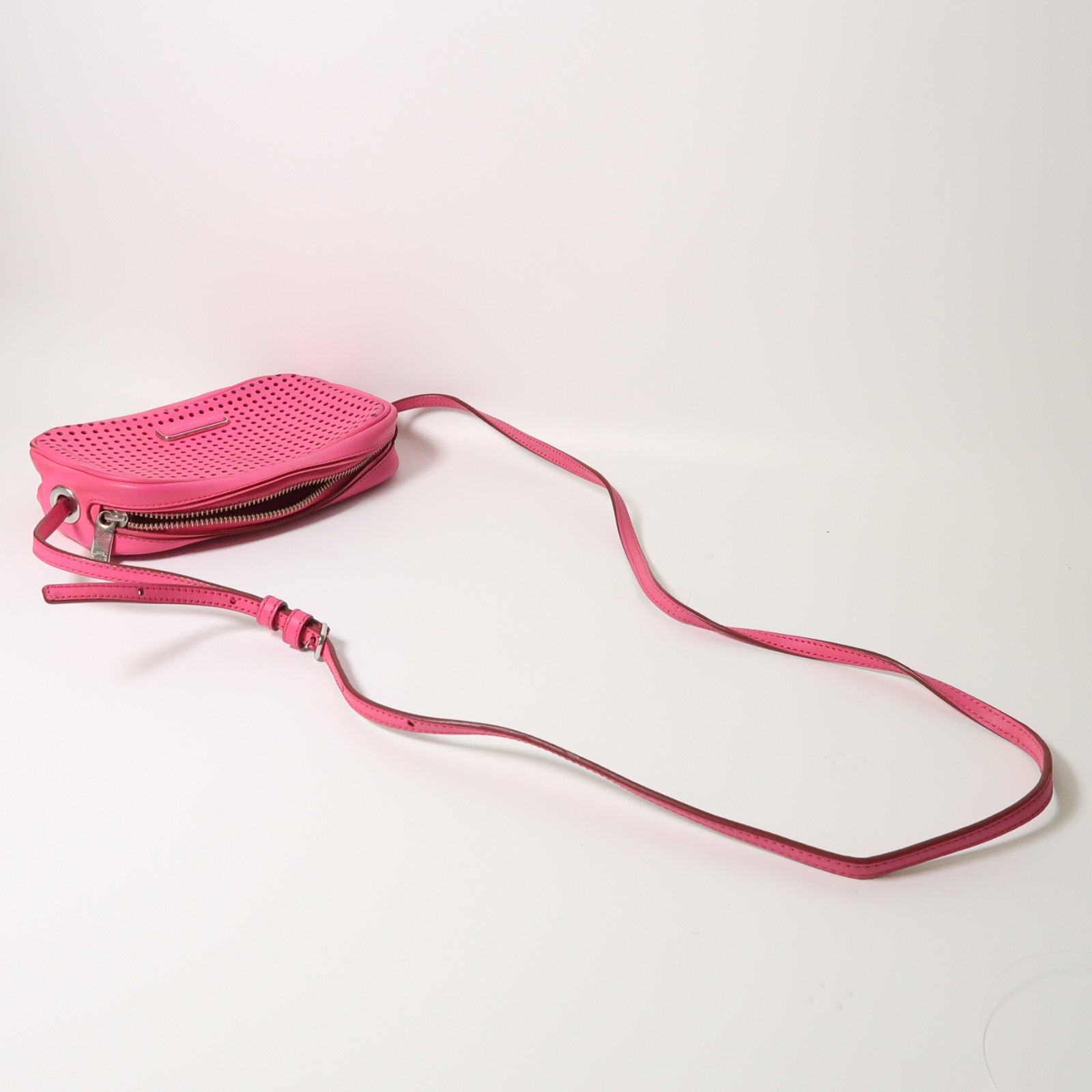 MARC JACOBS 牛皮皮革Shoulder Bag銀扣肩背袋粉紅色