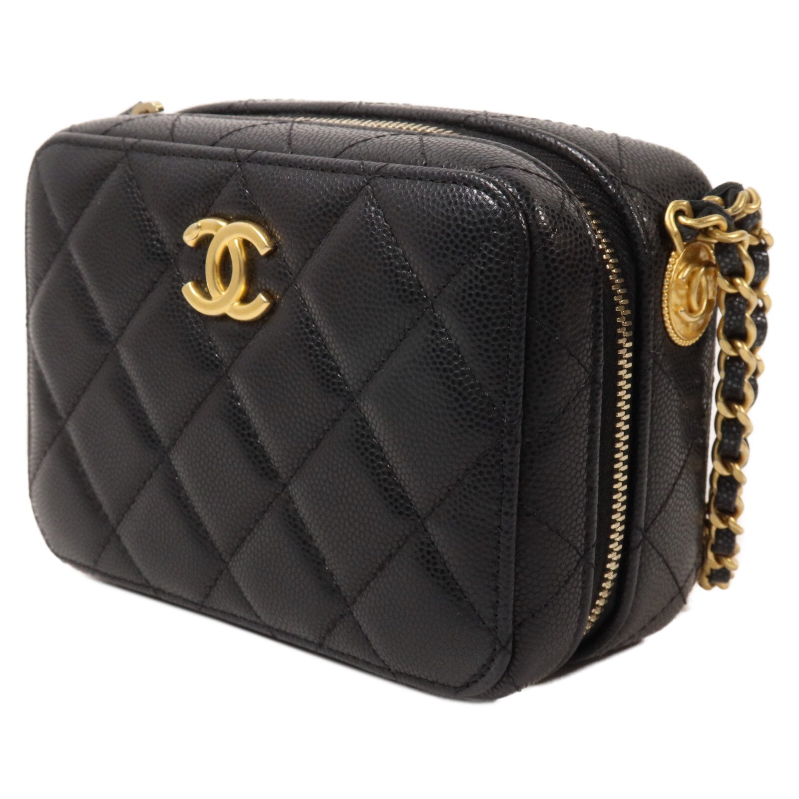CHANEL 牛皮皮革Camera Bag鏈帶肩背袋