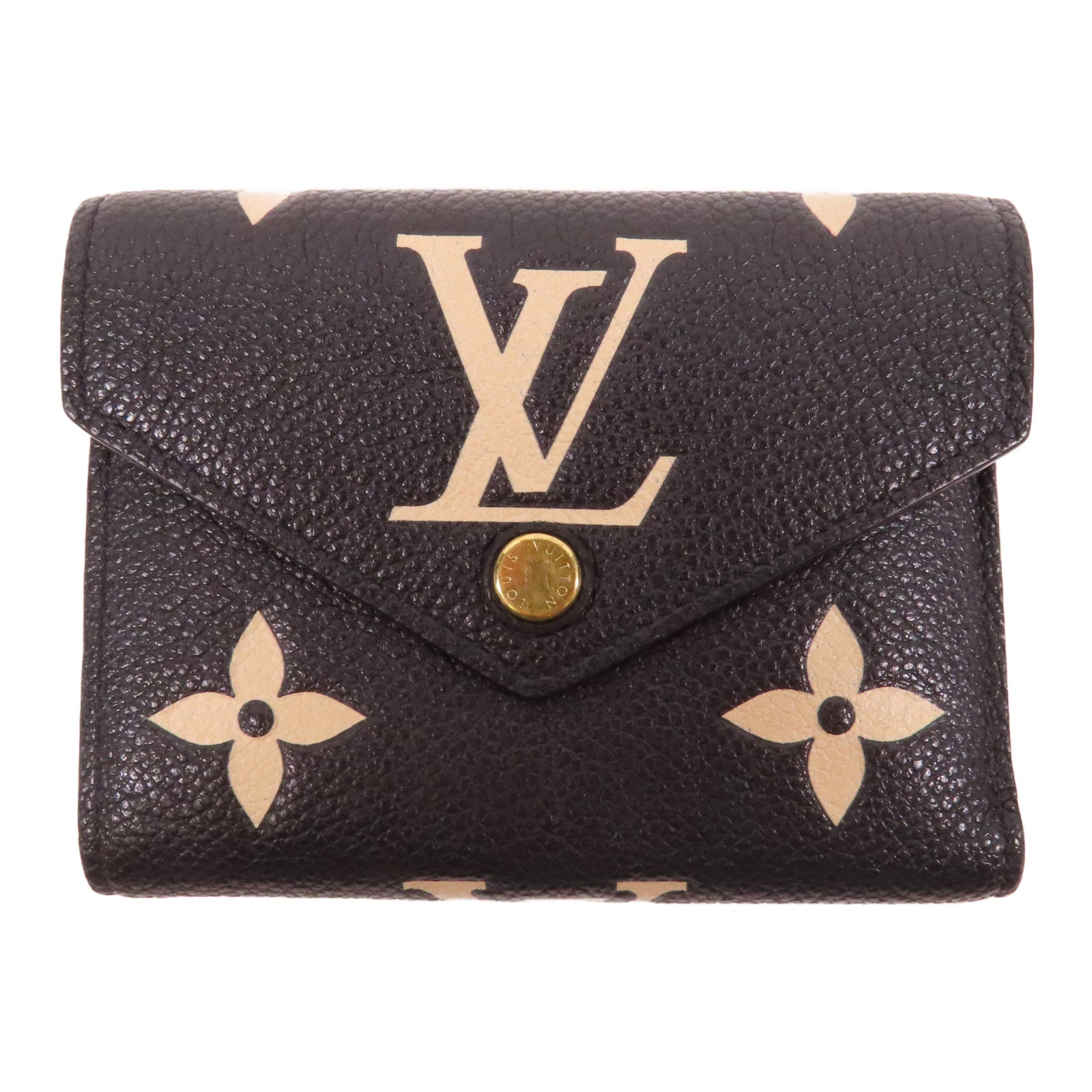 LOUIS VUITTON Monogram Empreinte Victorine Wallet金扣錢包黑色