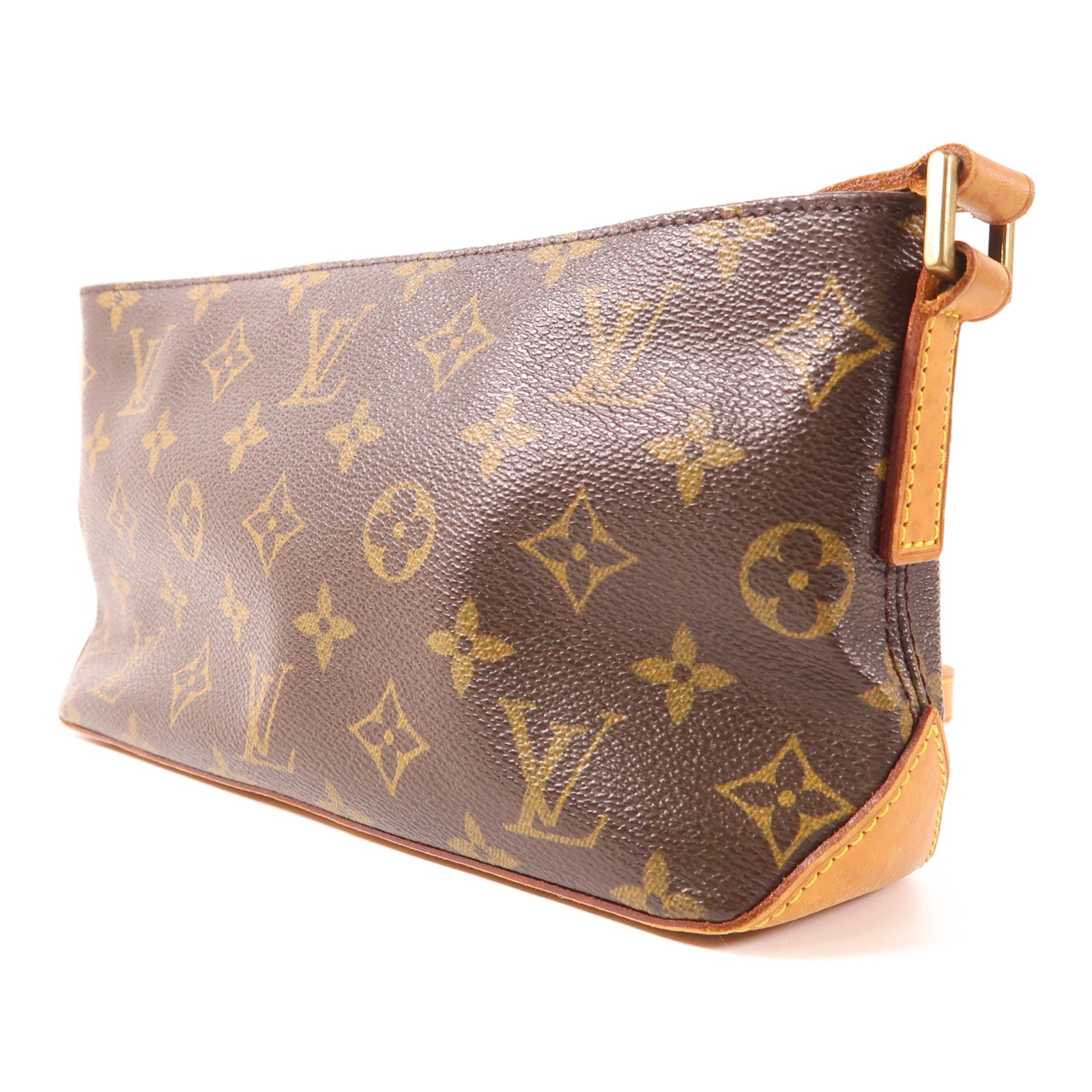 LOUIS VUITTON Monogram Trotteur金扣肩背袋棕色