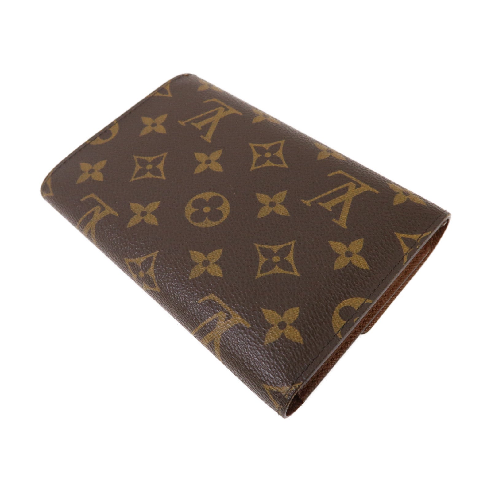 LOUIS VUITTON 【激減優惠】Monogram Porte Tresor Etui Papiers金扣啪鈕錢包啡色