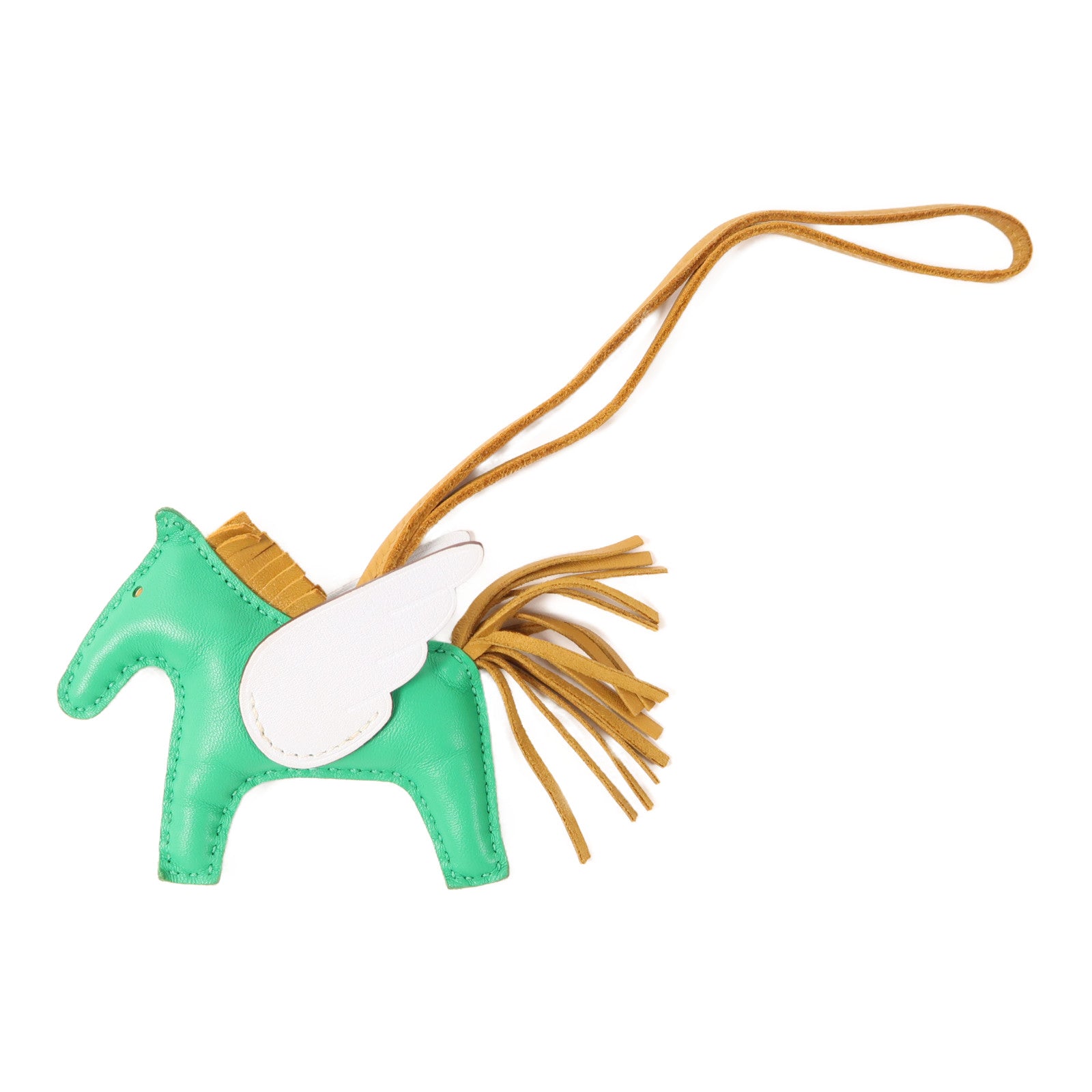 HERMES Rodeo Pegase PM Charm Swift Leather Green/Light Blue/Brown
