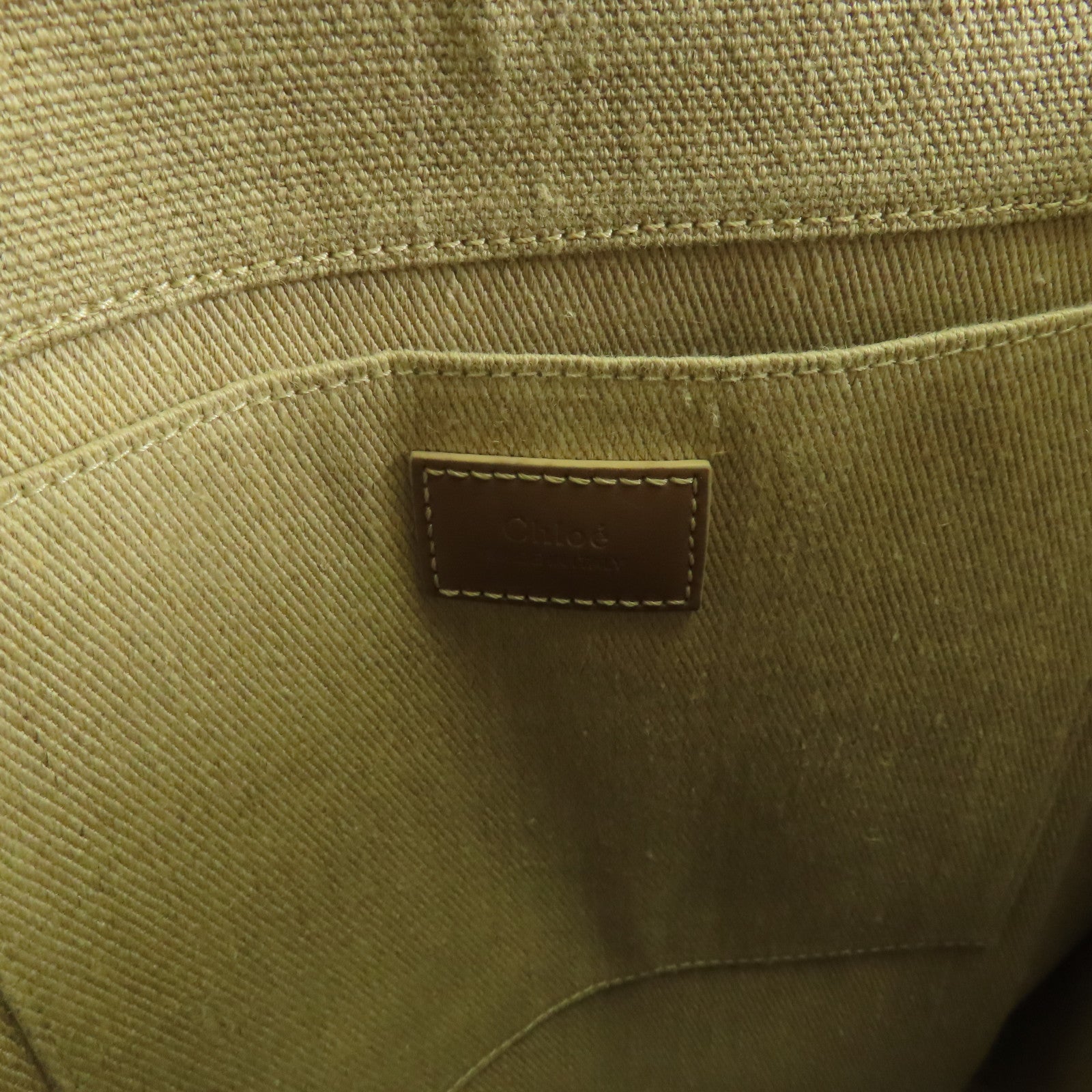 Chloe Woody Tote Bag Canvas Pink/Beige