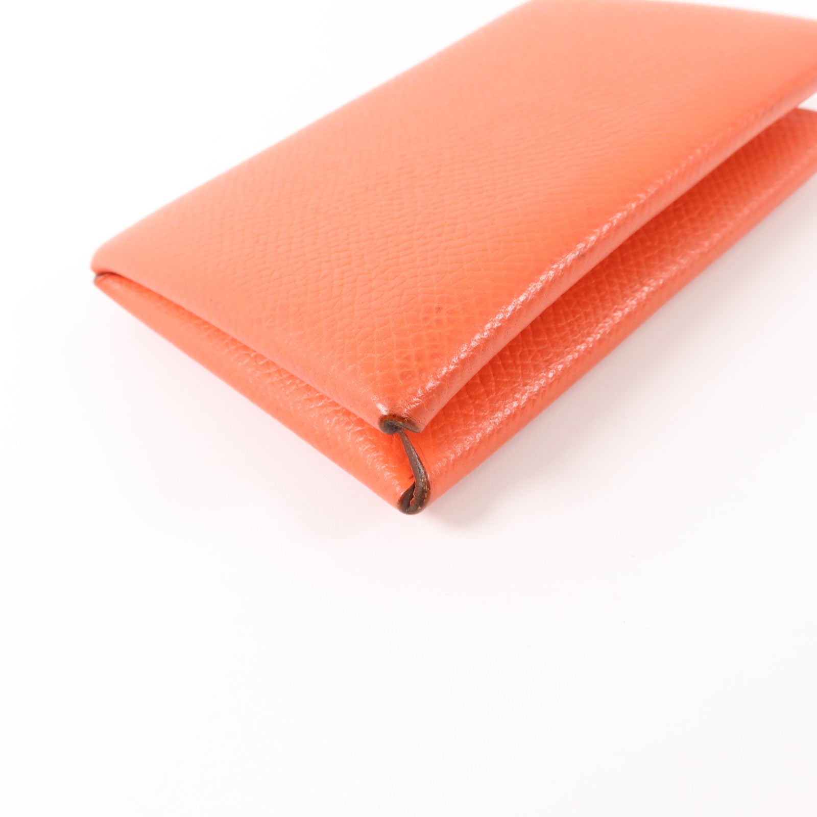 HERMES Epsom皮革Calvi Card Case銀扣卡片套Rose Jaipur