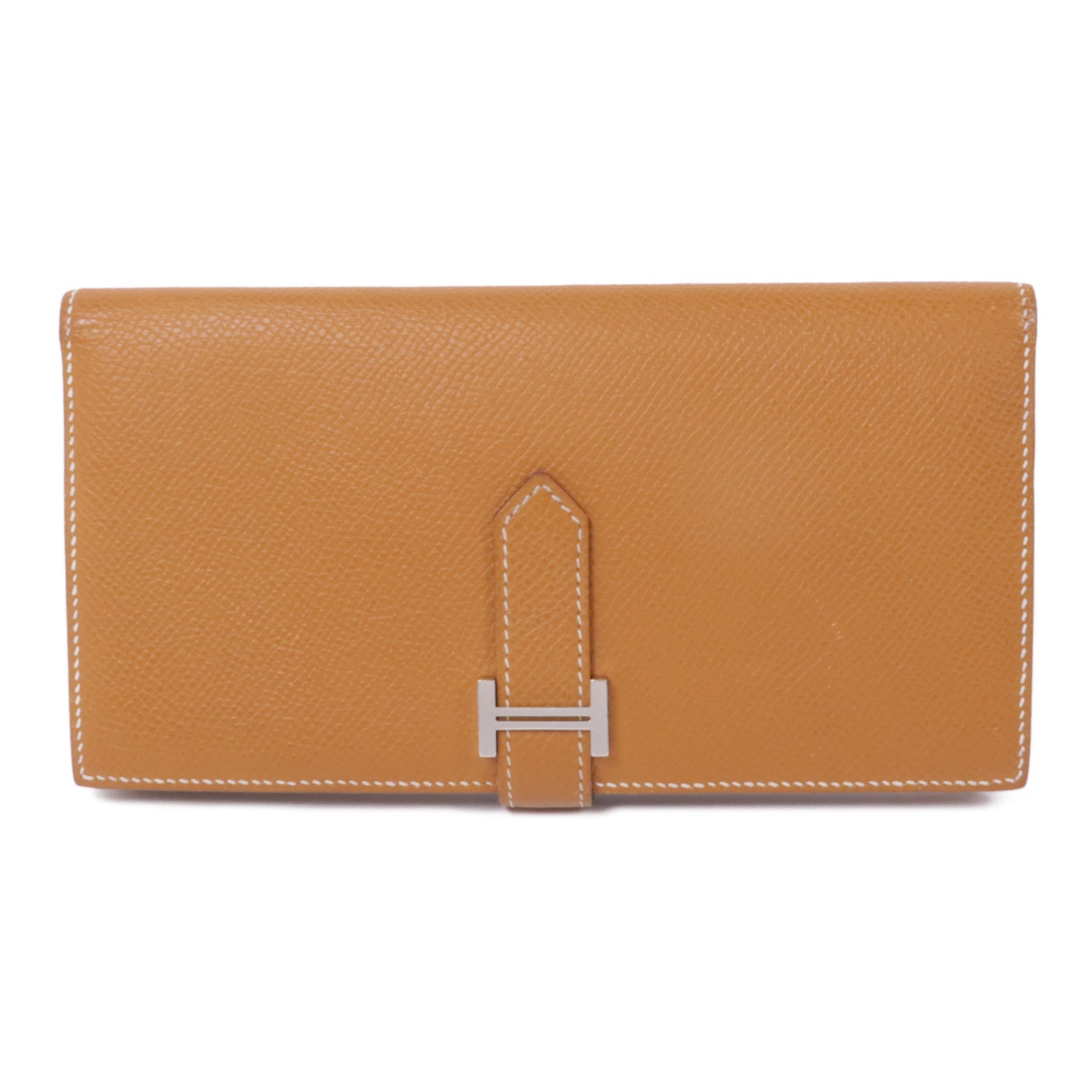 HERMES Epsom皮革Bearn Wallet銀扣長錢包Gold
