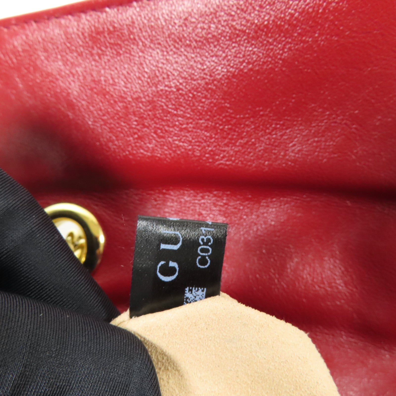 GUCCI GG GHW Marmont Bag Chain Shoulder Bag GG Canvas Brown Red