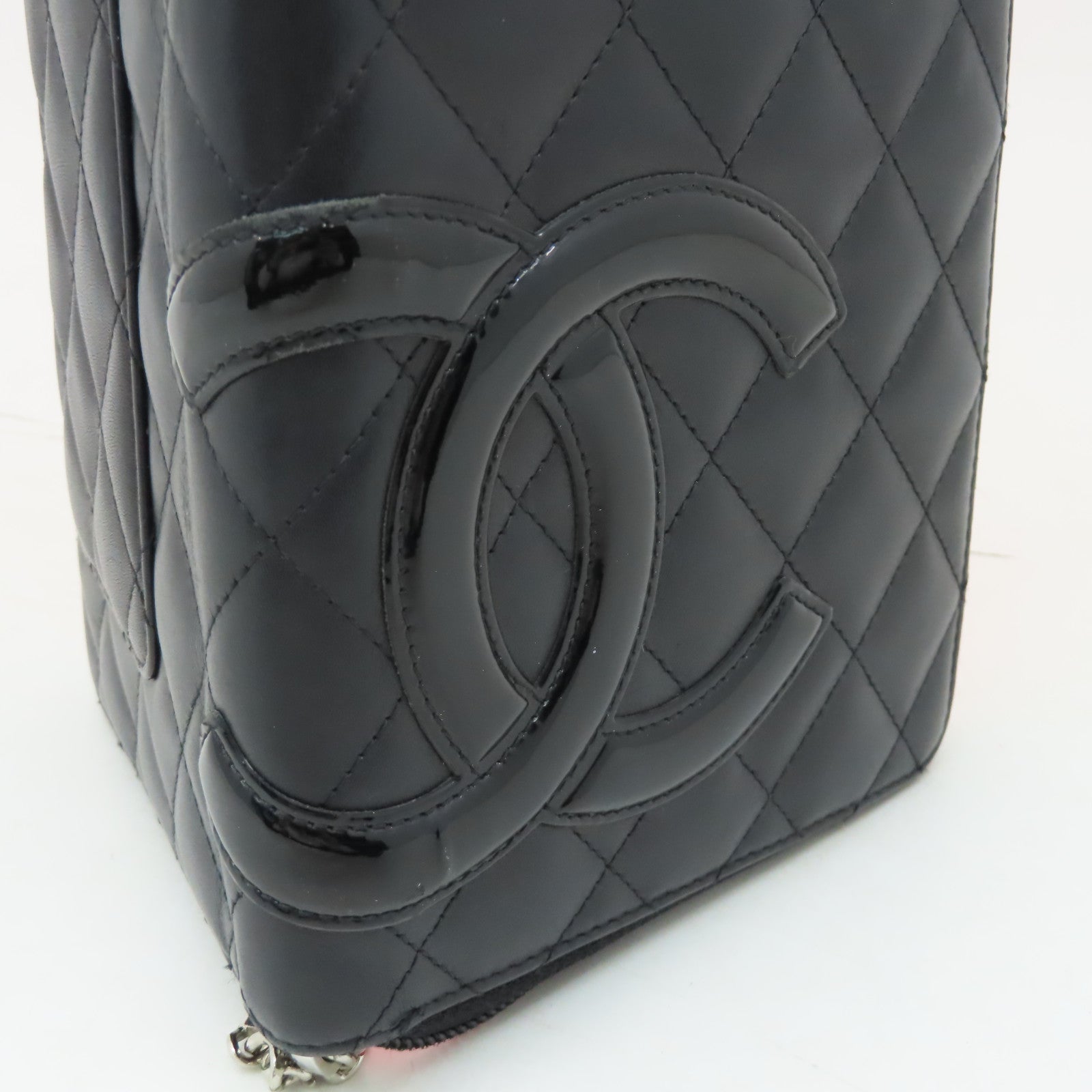 CHANEL 【激減優惠】菱格牛皮皮革Combon Line Wallet銀扣長錢包黑色