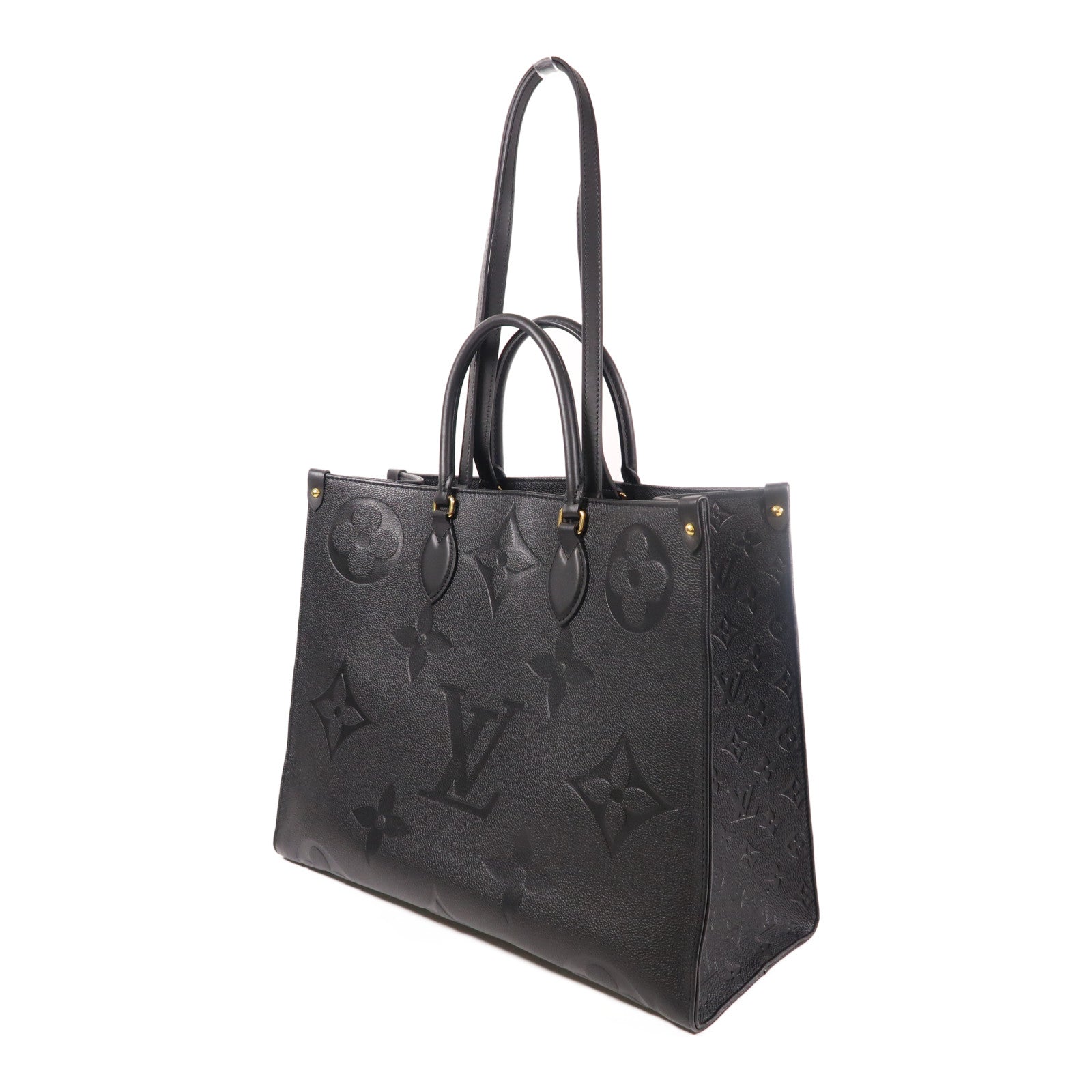LOUIS VUITTON Monogram Empreinte On The Go GM金扣手挽肩背兩用袋