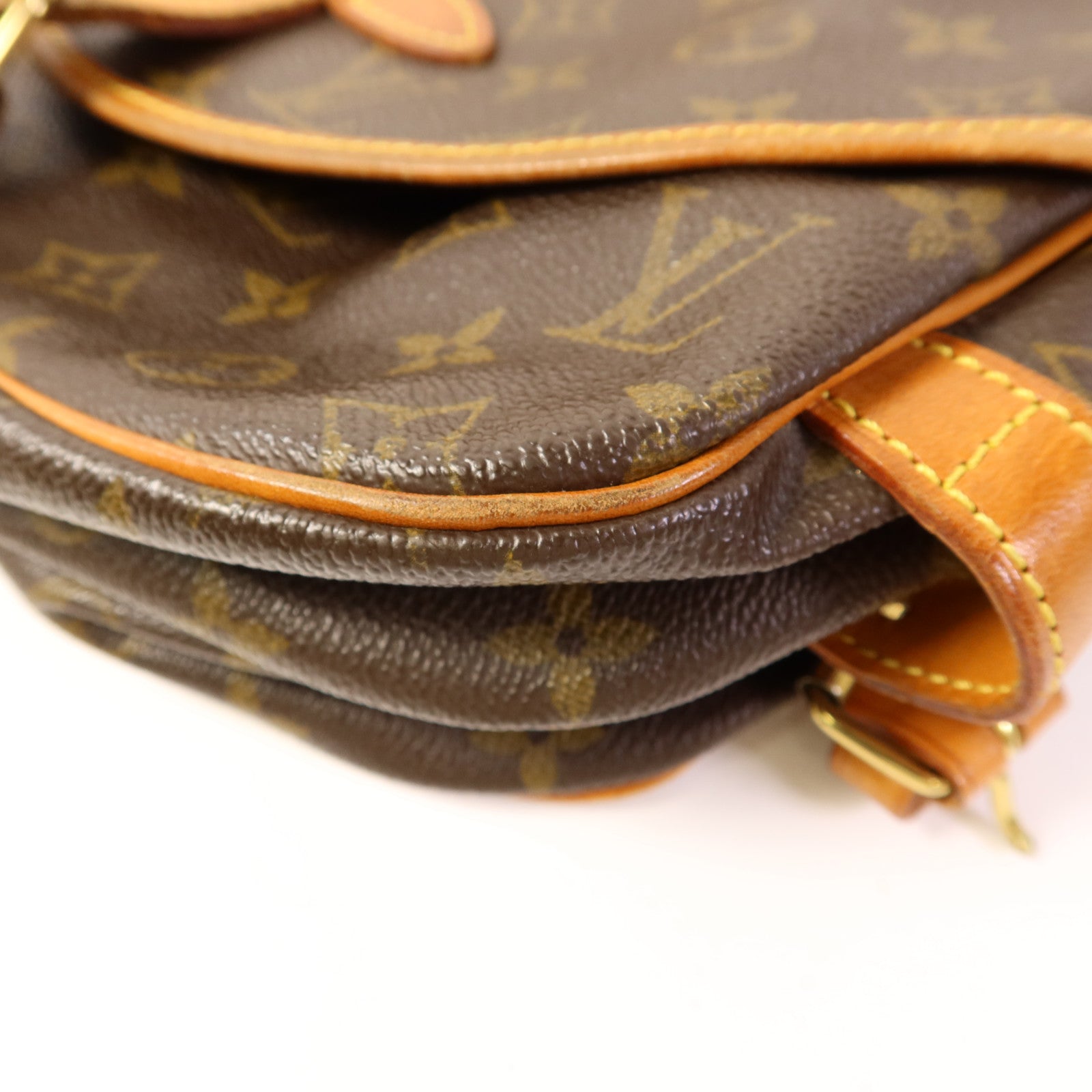 LOUIS VUITTON Monogram Saumur 30金扣肩背袋棕色