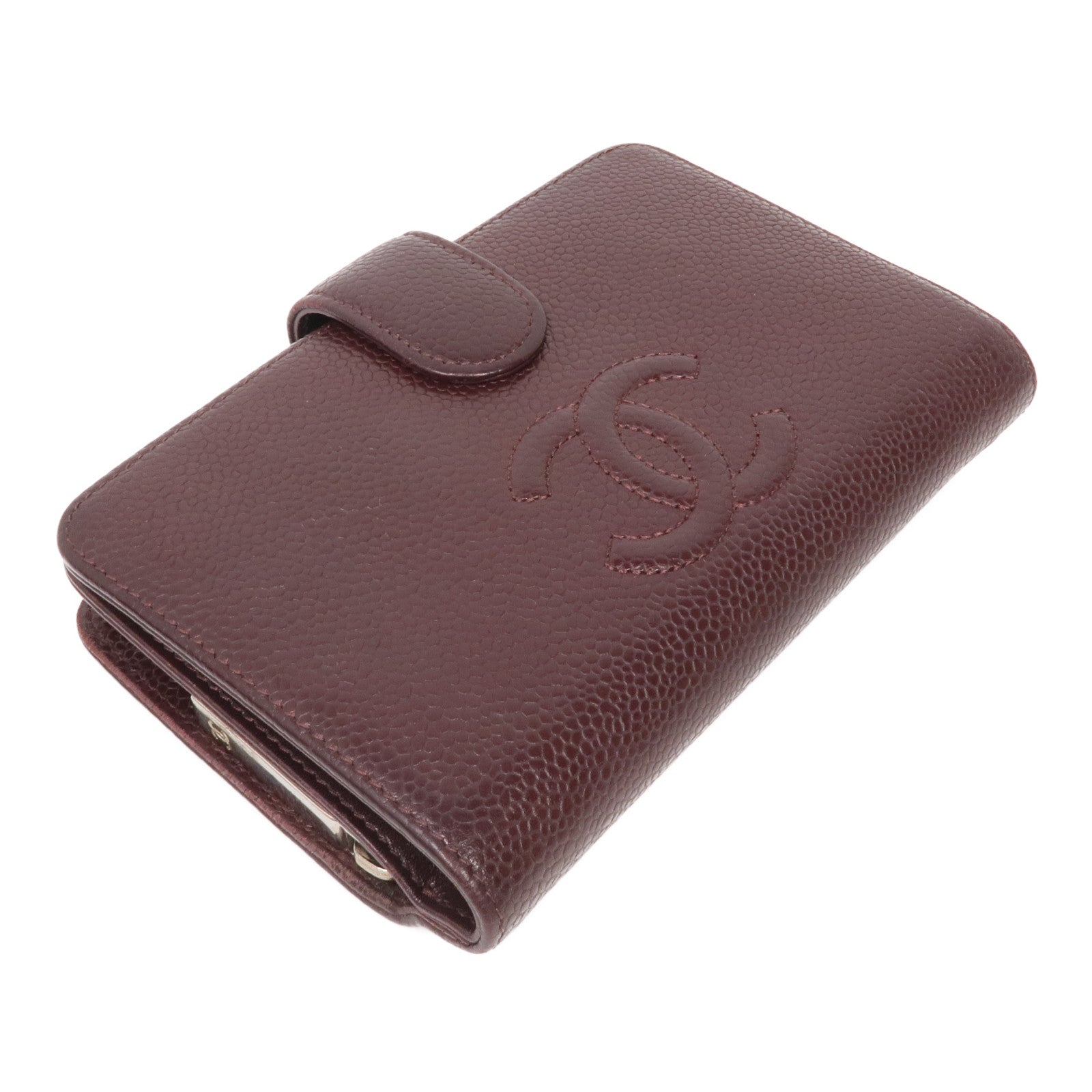 CHANEL 牛皮皮革Wallet銀扣錢包