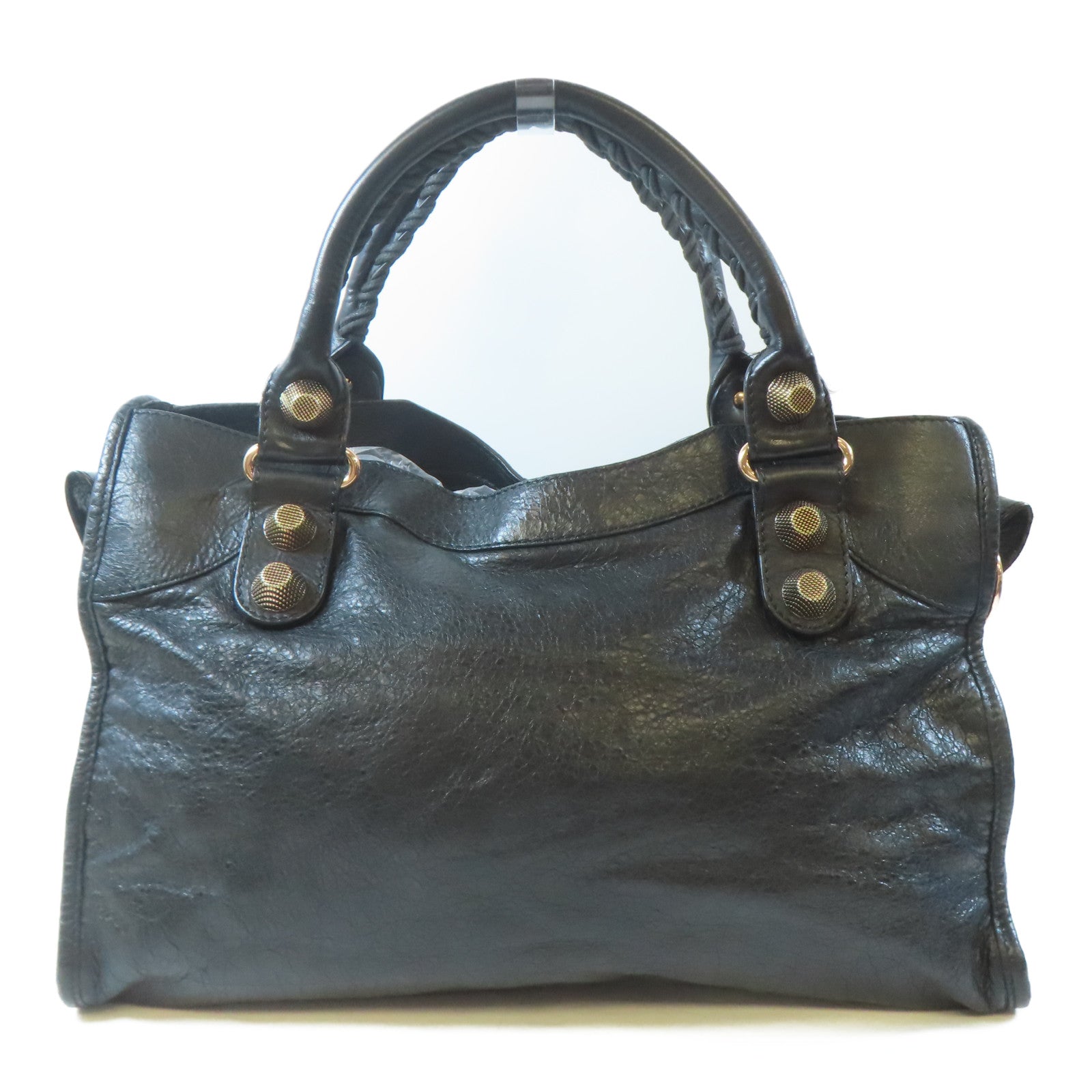 BALENCIAGA 牛皮皮革Giant City金扣手挽肩背兩用袋黑色