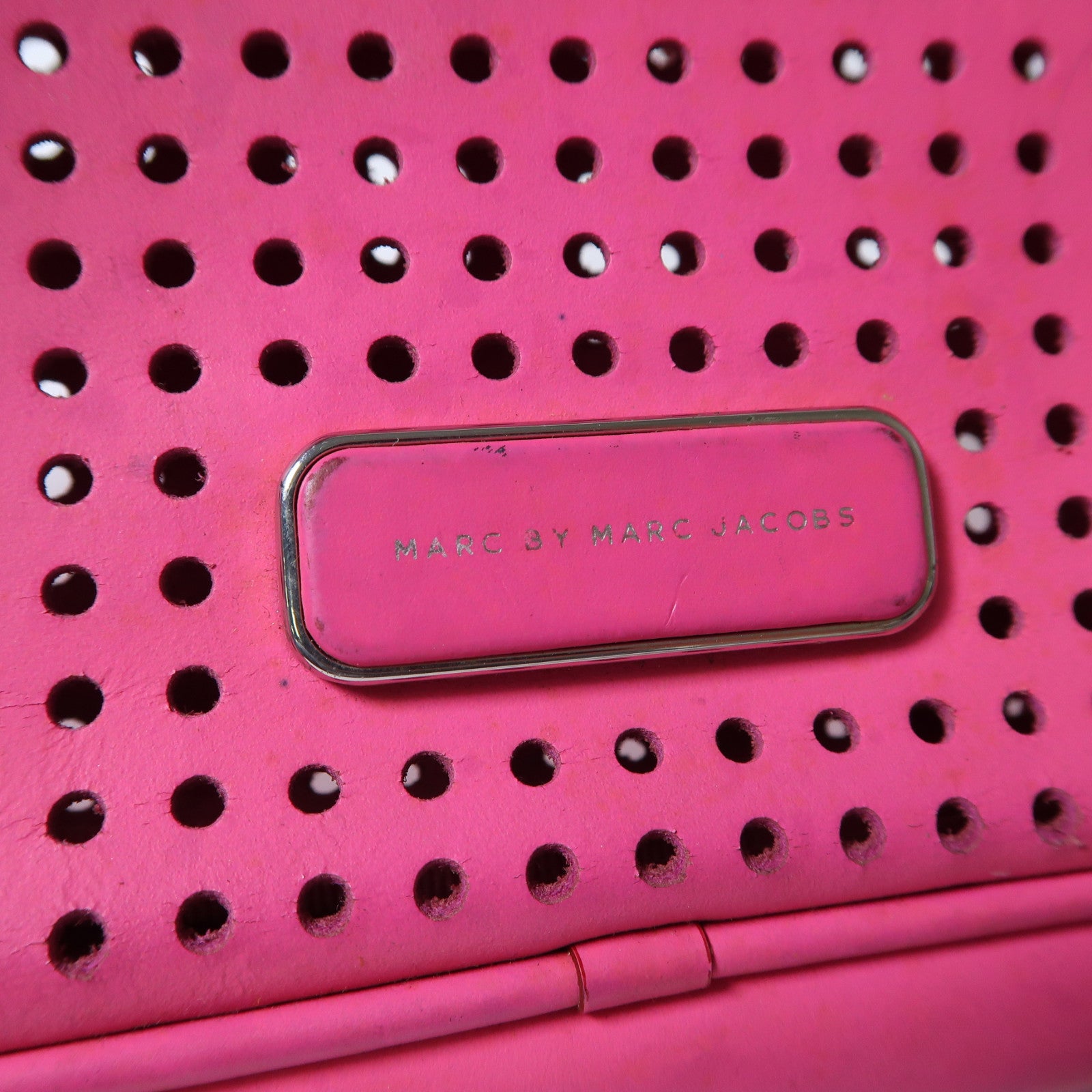 MARC JACOBS 牛皮皮革Shoulder Bag銀扣肩背袋粉紅色