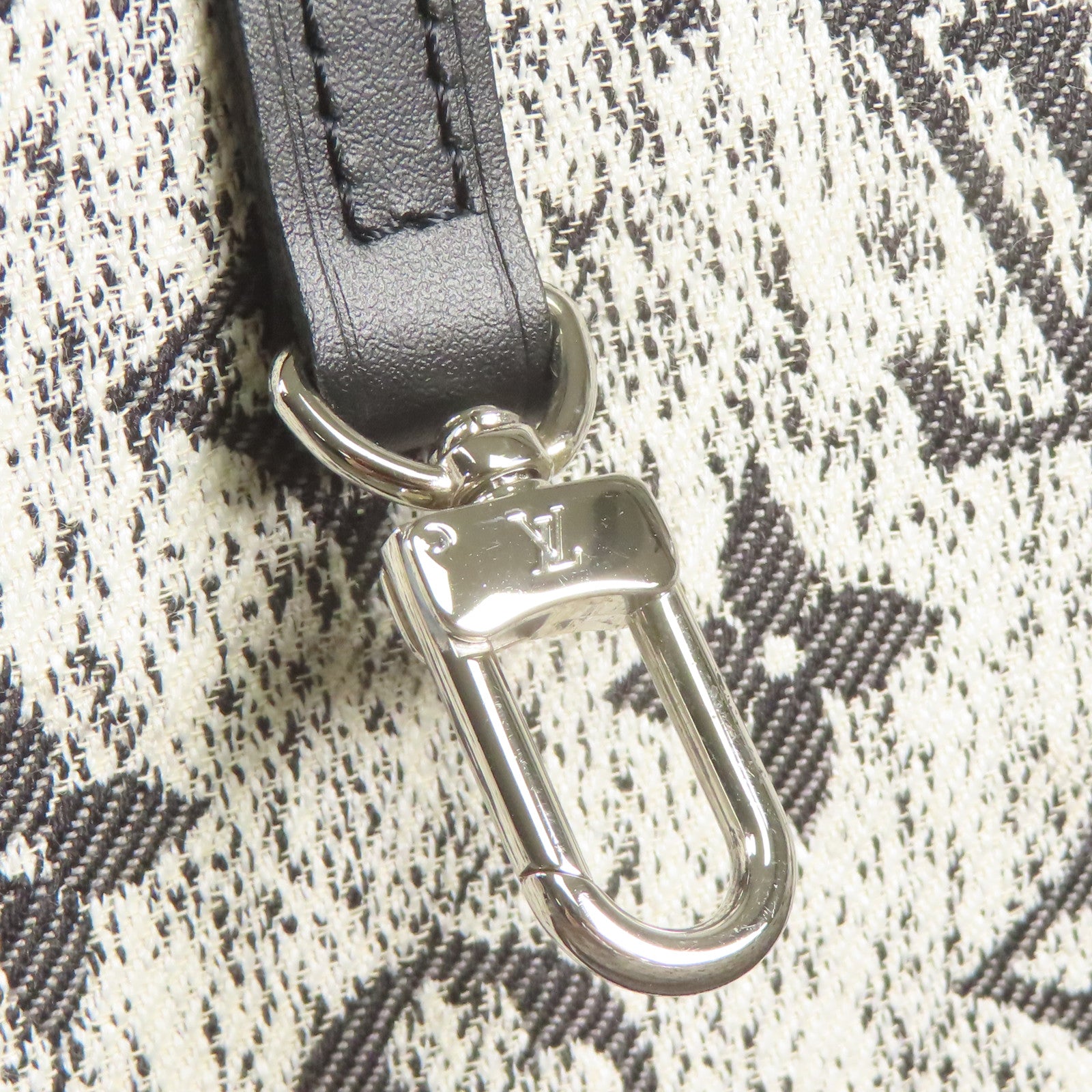LOUIS VUITTON Monogram Jaquard Neverfull MM銀扣肩背袋