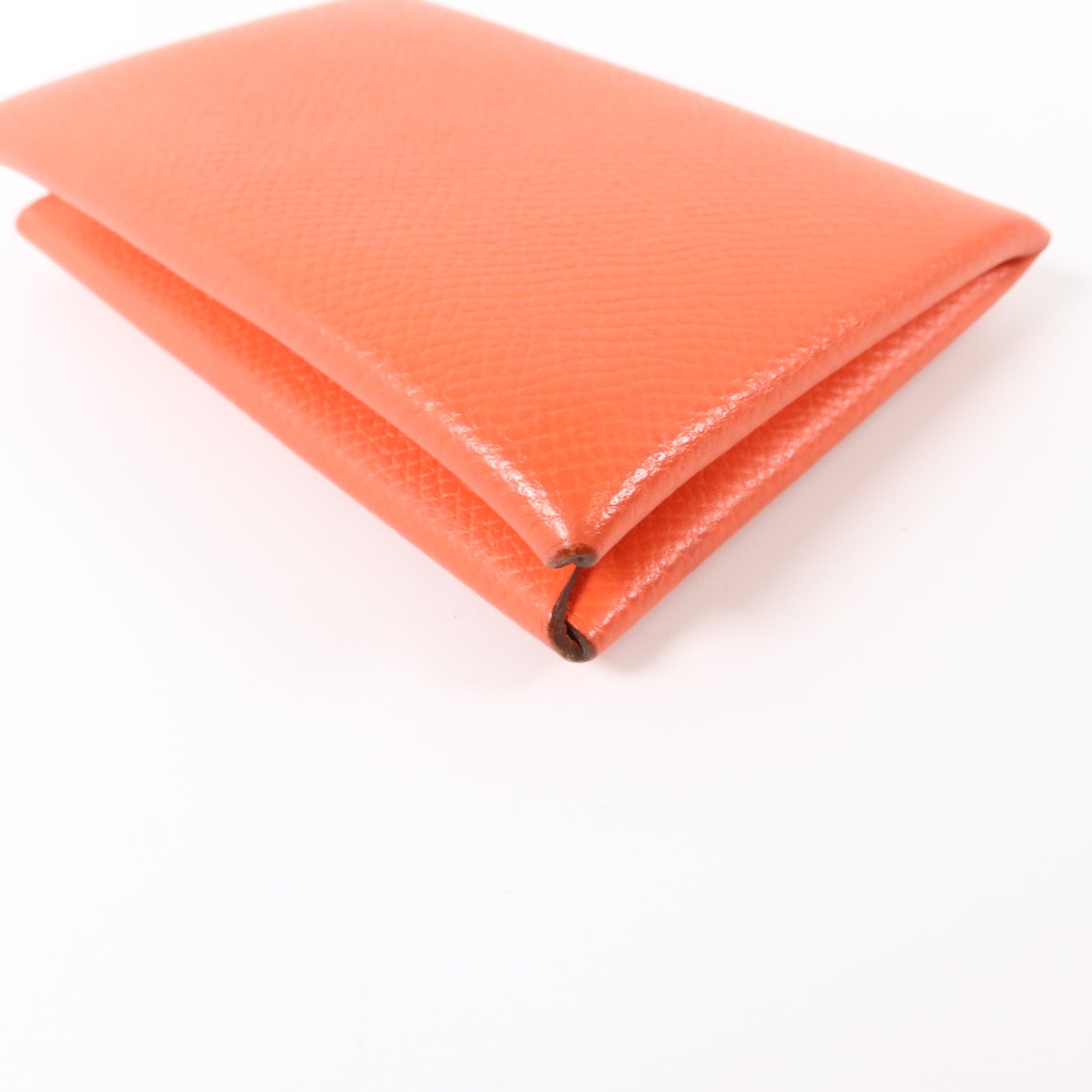 HERMES Epsom皮革Calvi Card Case銀扣卡片套Rose Jaipur
