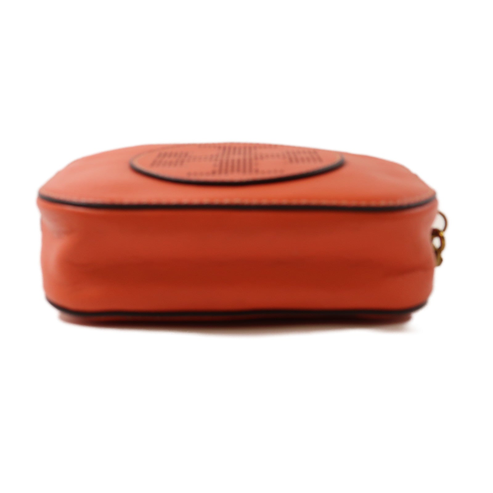 Tory Burch 牛皮皮革Shoulder Bag金扣肩背袋橙色