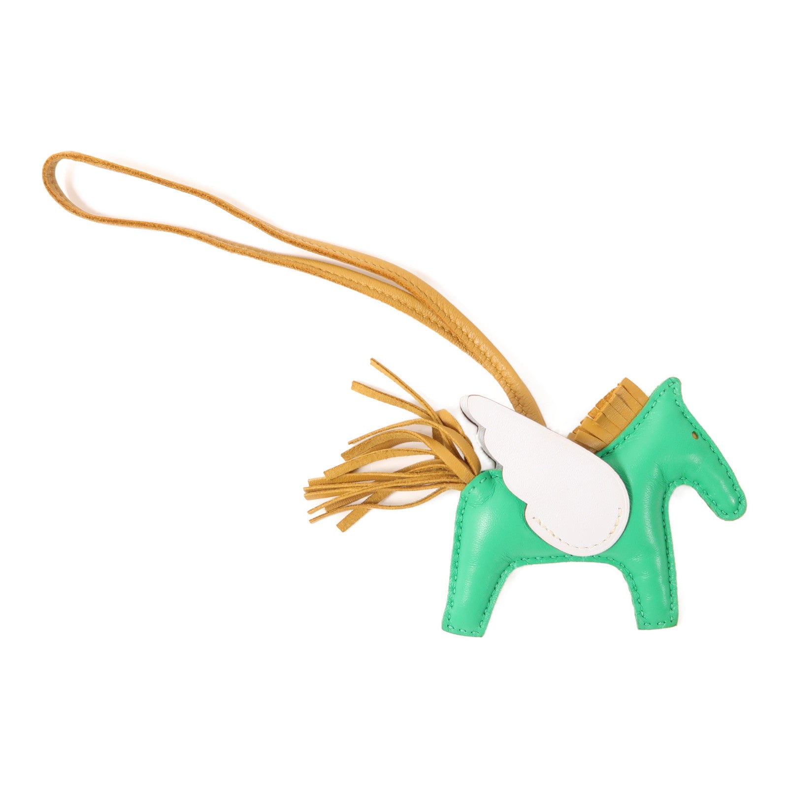 HERMES Rodeo Pegase PM Charm Swift Leather Green/Light Blue/Brown