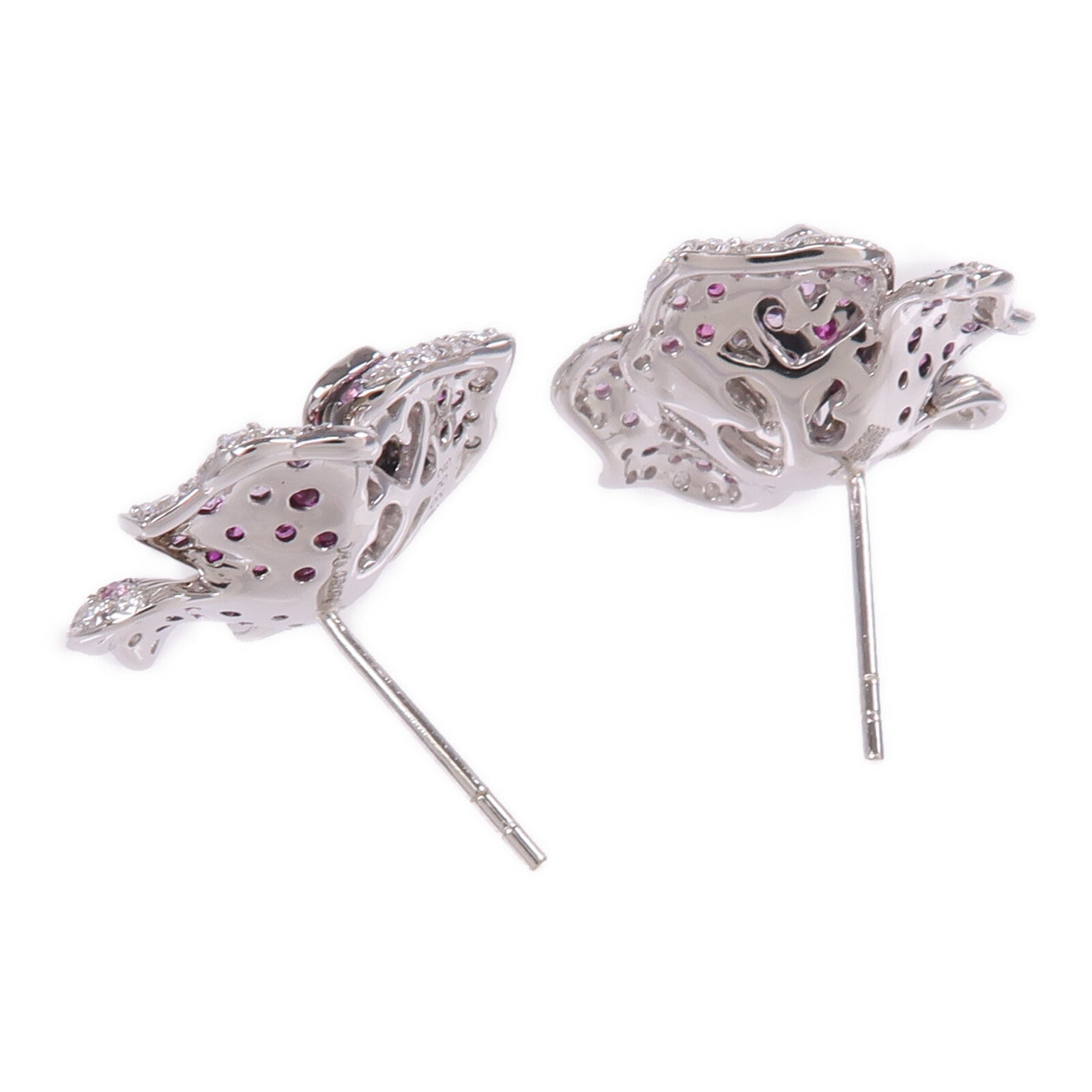 JEWELRY 18K白金Sapphire Diamond Earrings粉紅色藍寶石/鑽石耳環