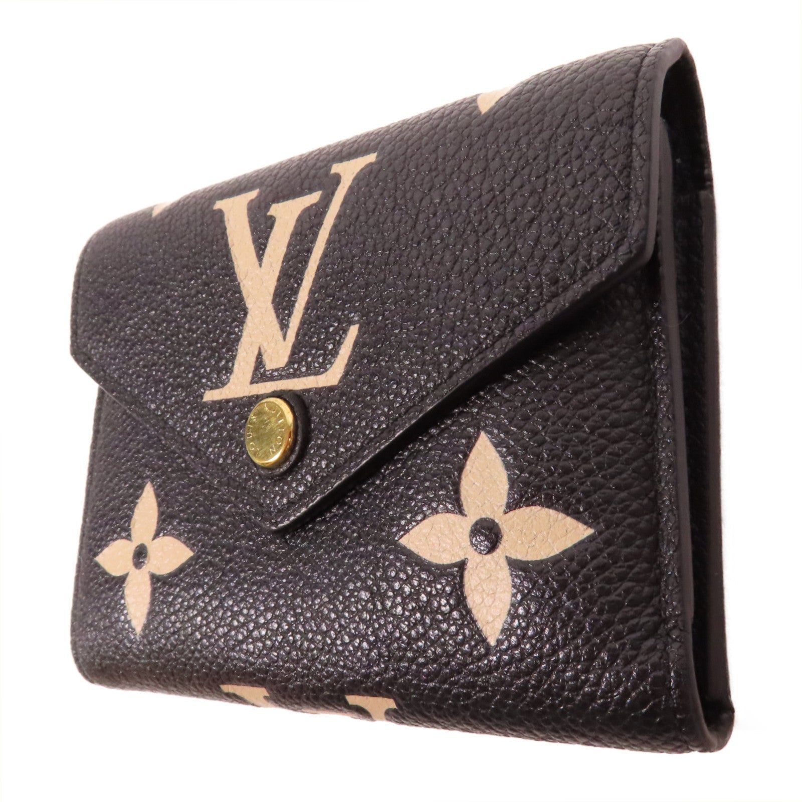 LOUIS VUITTON Monogram Empreinte Victorine Wallet金扣錢包黑色