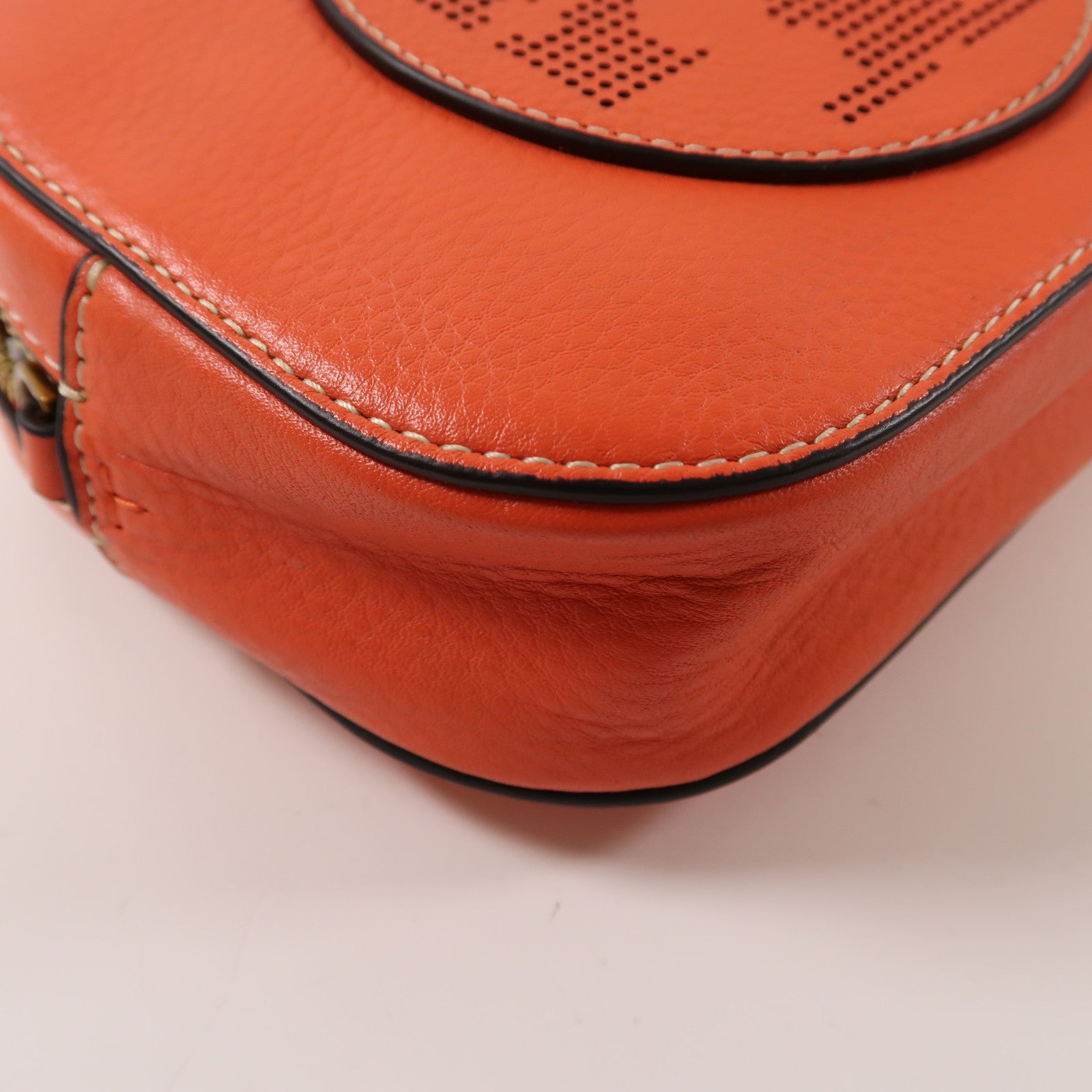 Tory Burch 牛皮皮革Shoulder Bag金扣肩背袋橙色