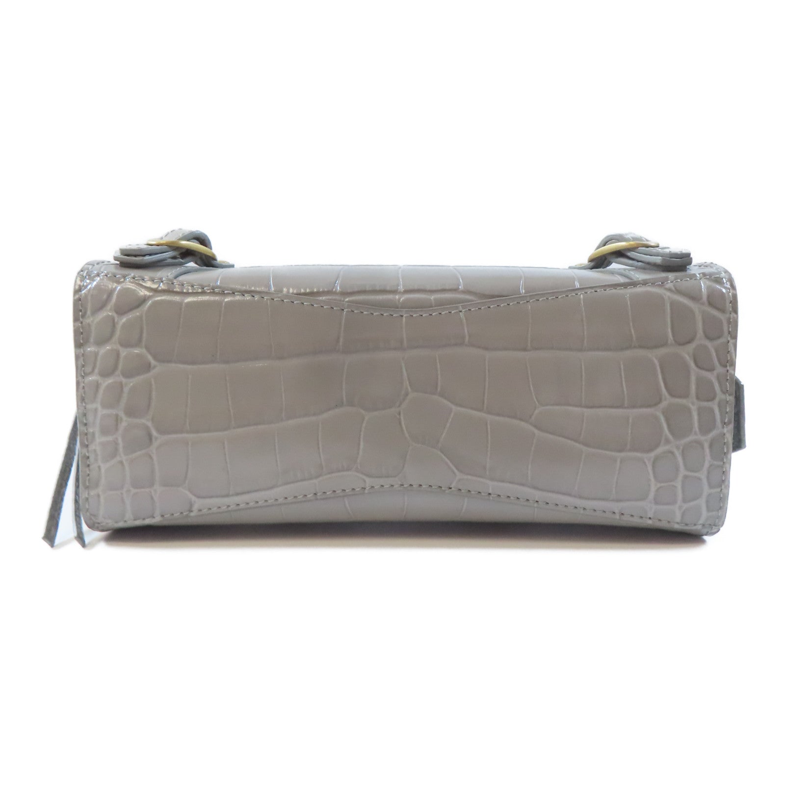 BALENCIAGA 牛皮皮革Neo Classic Mini金扣手挽肩背兩用袋灰色