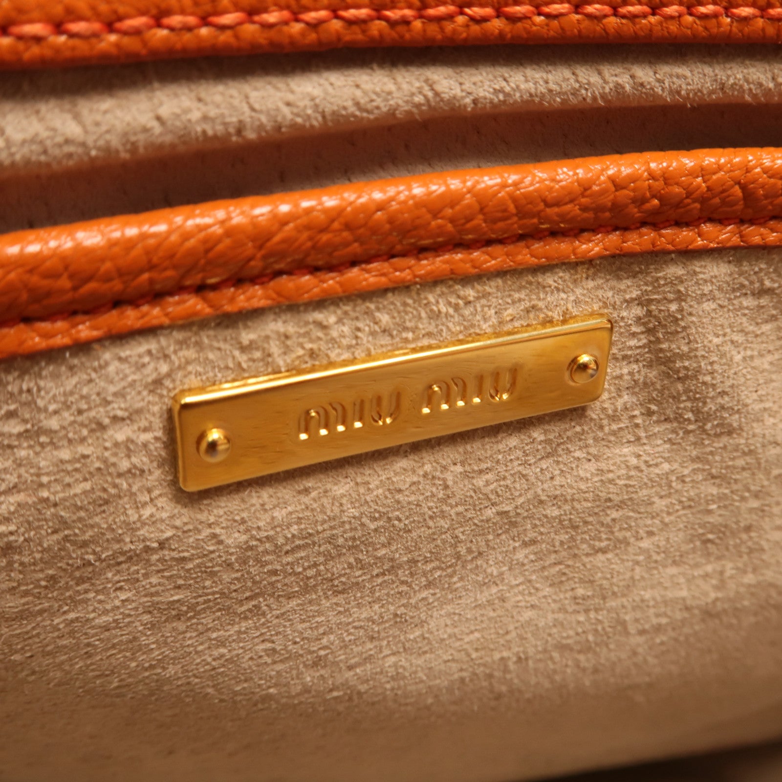 Miu Miu 牛皮皮革2 Way Shoulder金扣手挽肩背兩用袋
