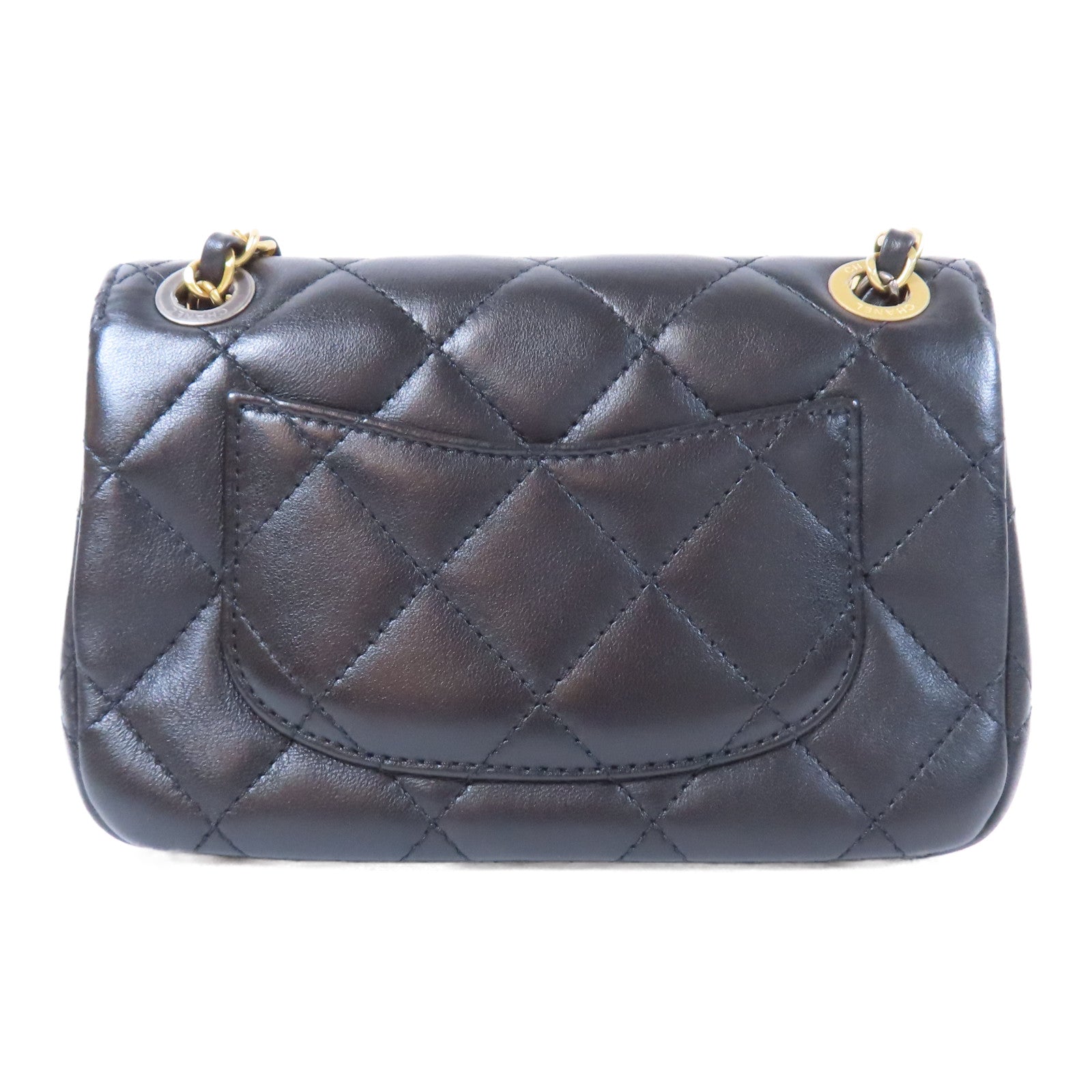 CHANEL 菱格羊皮皮革Classic Flap金扣肩背袋黑色