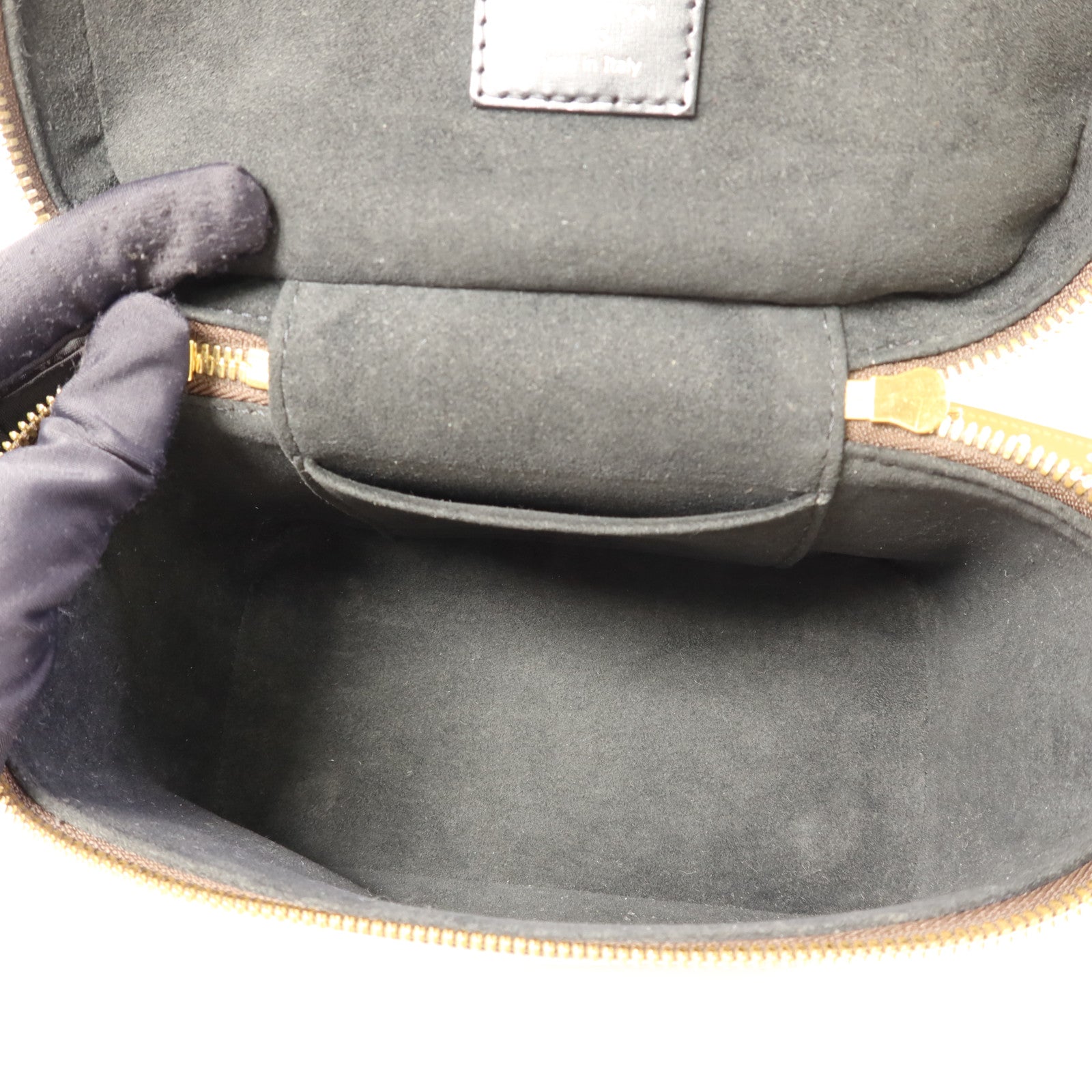 LOUIS VUITTON Monogram Reverse Vanity PM金扣手挽肩背兩用袋棕色