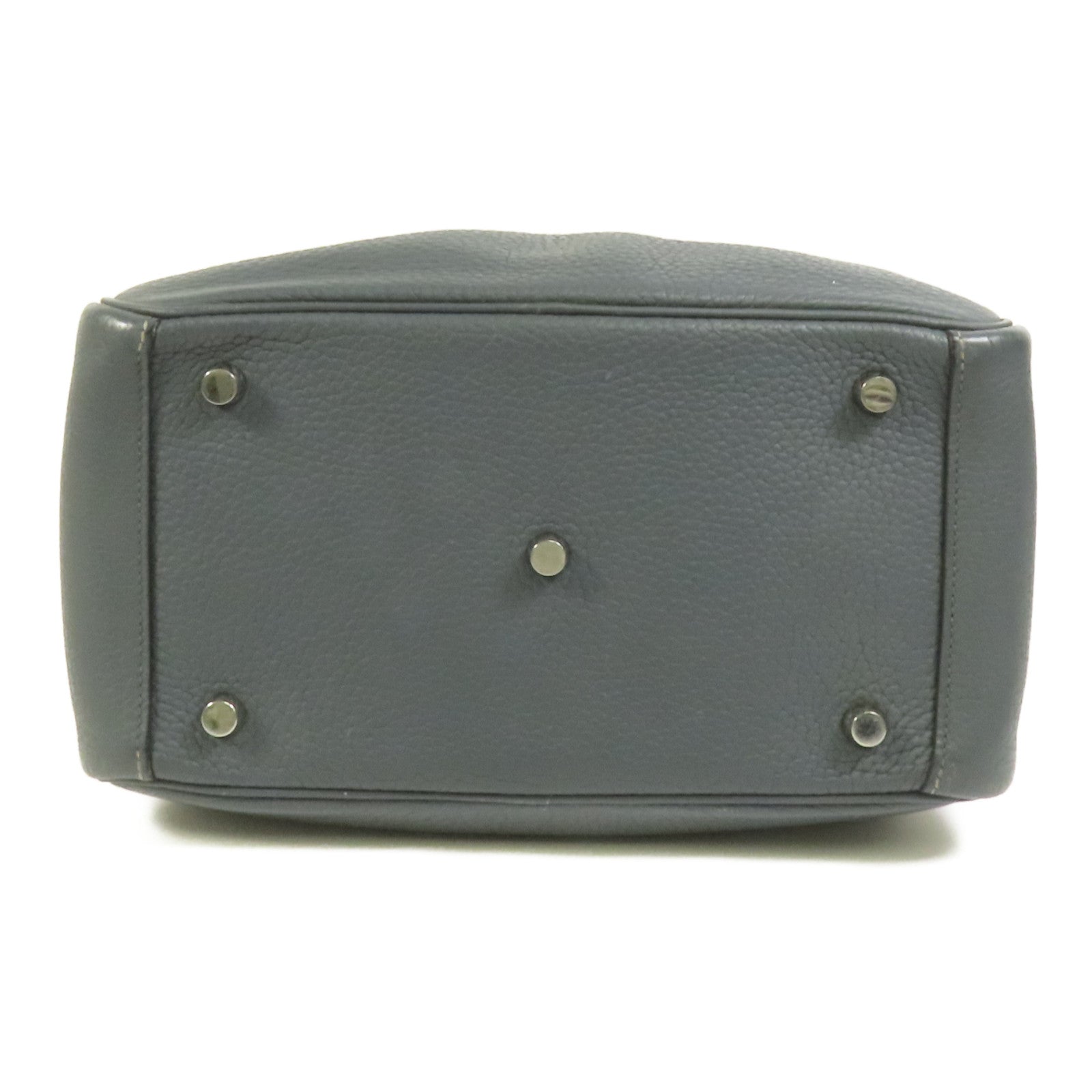 HERMES Clemence皮革Lindy 26銀扣手挽肩背兩用袋Bleu Orage