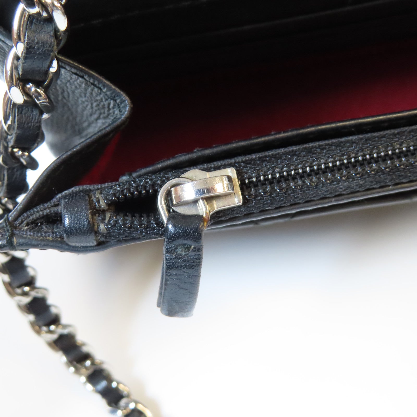 CHANEL 【激減優惠】菱格羊皮皮革WOC Chain Shoulder Bag銀扣鏈帶肩背袋黑色