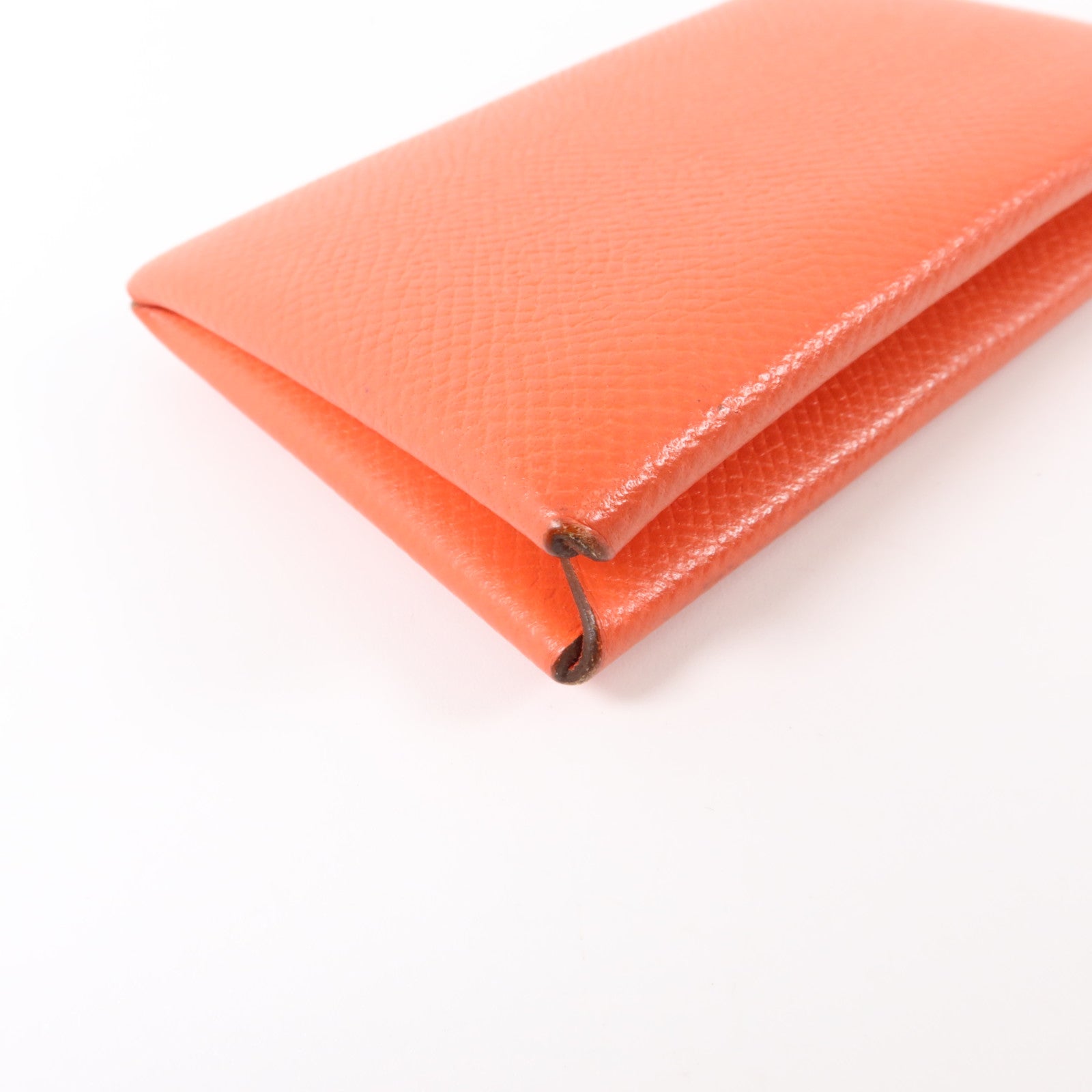 HERMES Epsom皮革Calvi Card Case銀扣卡片套Rose Jaipur
