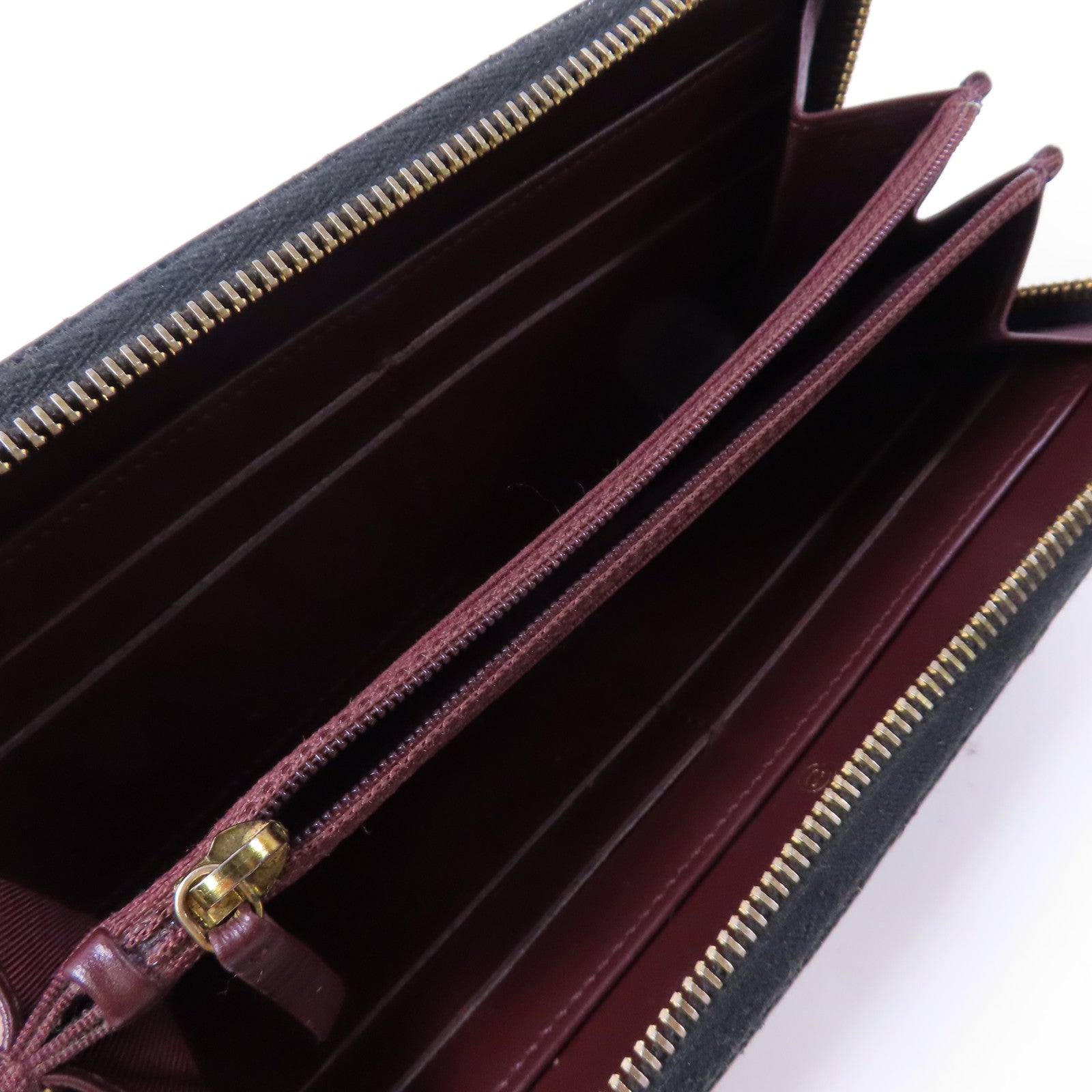 CHANEL 菱格牛皮皮革Long Zipper Wallet金扣長錢包黑色