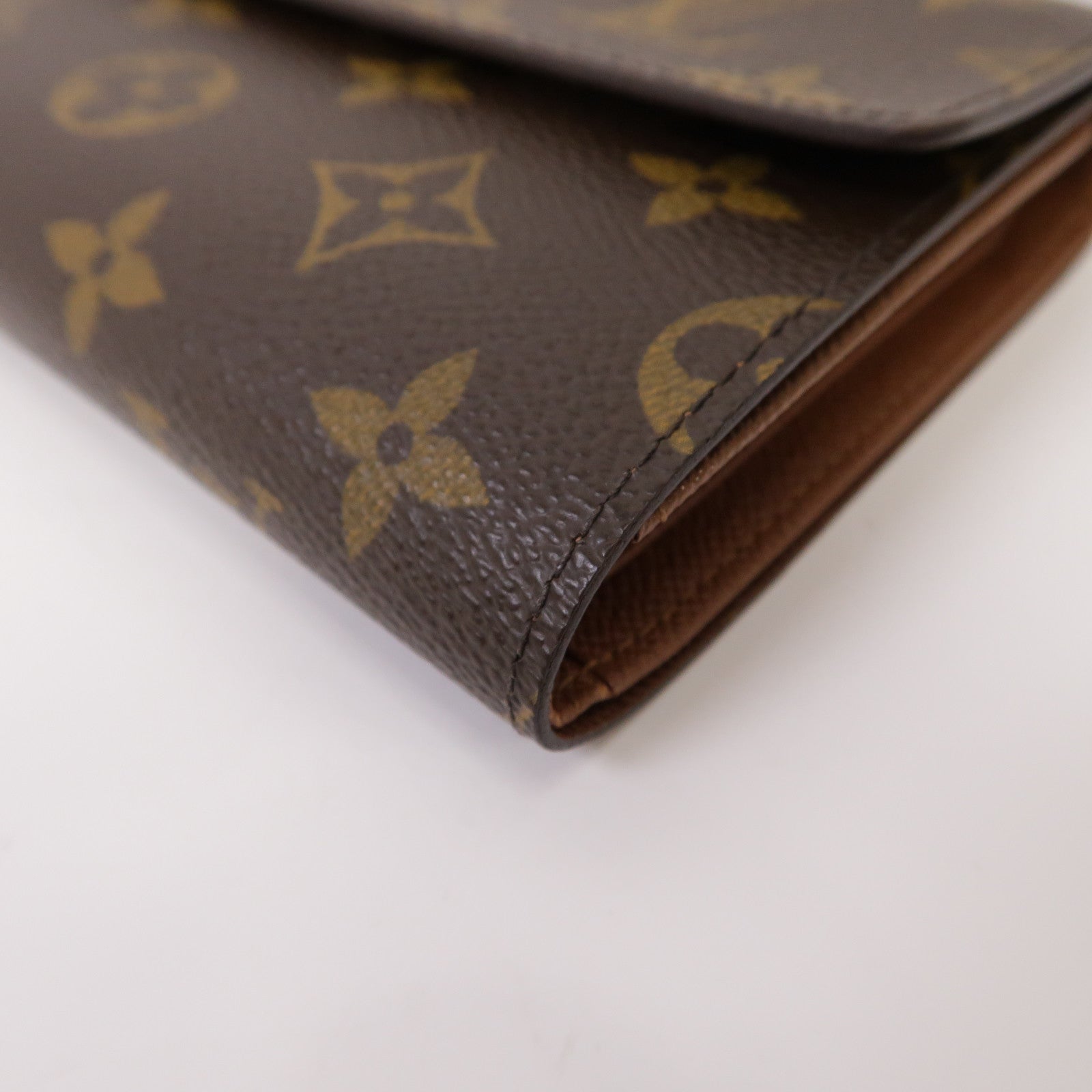 LOUIS VUITTON 【激減優惠】Monogram Porte Tresor Etui Papiers金扣啪鈕錢包啡色