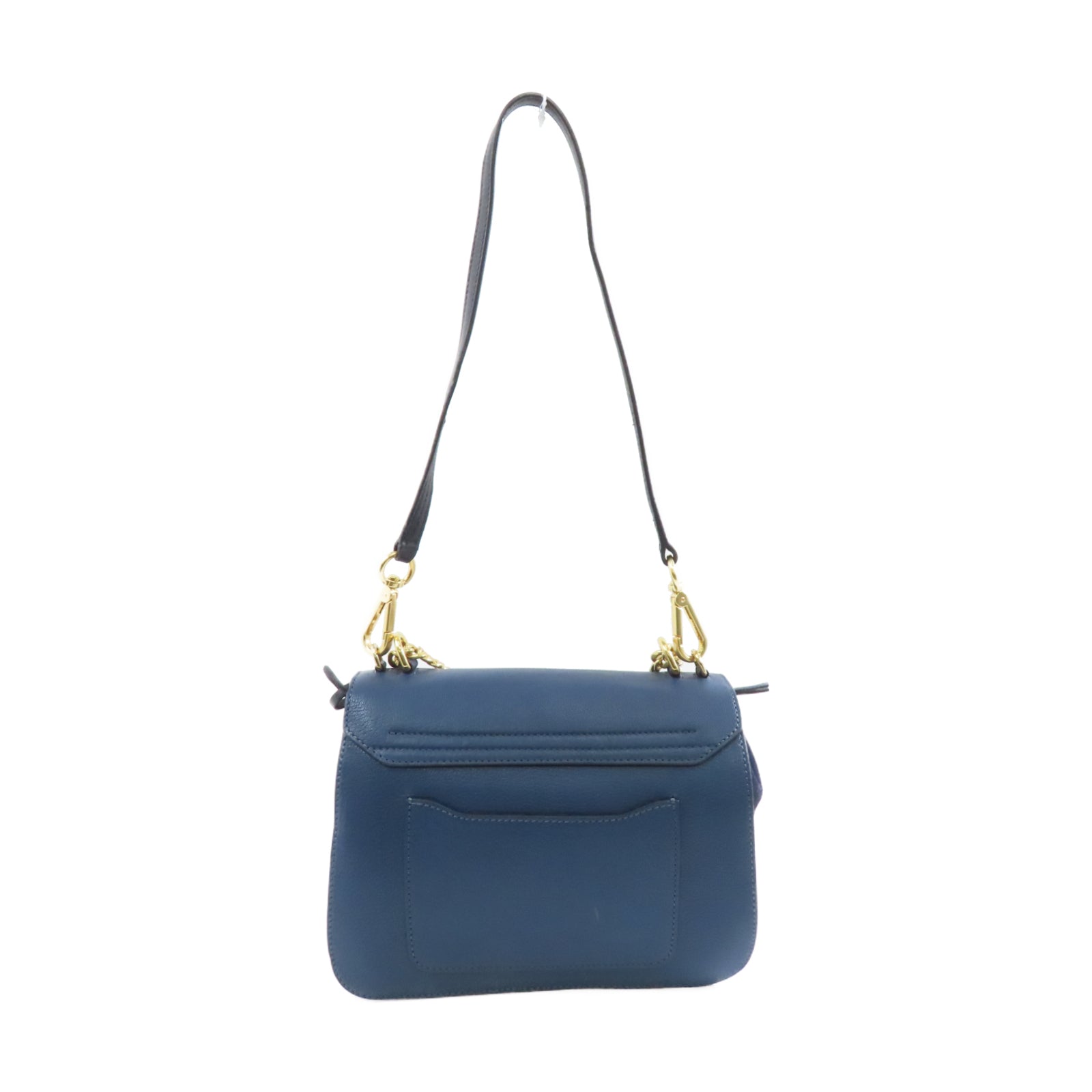 Chloe 【激減優惠】牛皮皮革Sacs Porte Epau金扣手挽肩背兩用袋藍色
